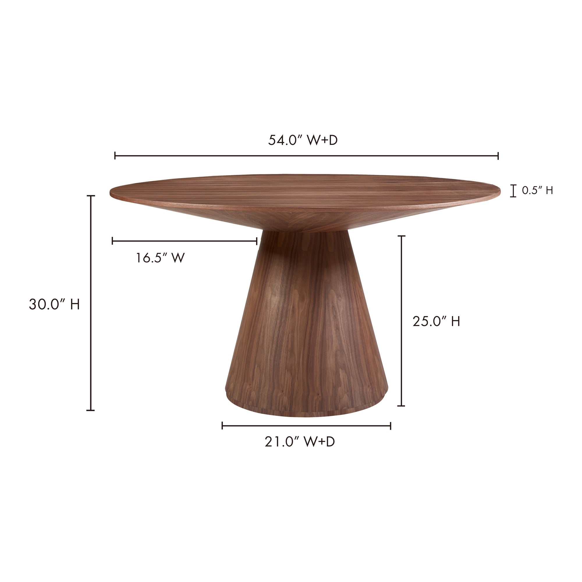 Moes Otago Round 54In Dining Table Walnut Brown KC-1029-03-0