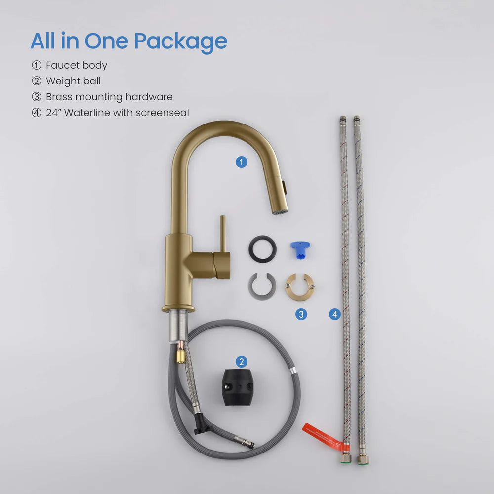 Halo Single Handle Pull Down Kitchen & Bar Sink Faucet