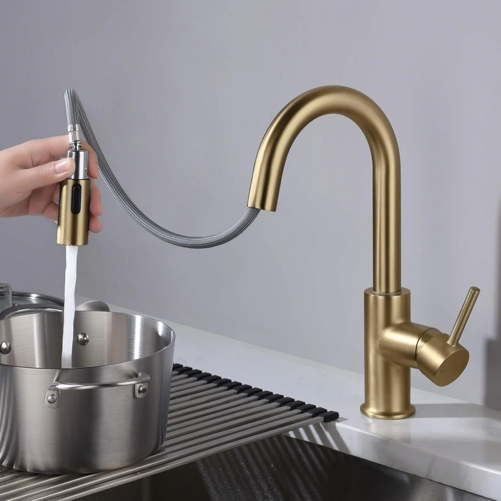 Halo Single Handle Pull Down Kitchen & Bar Sink Faucet