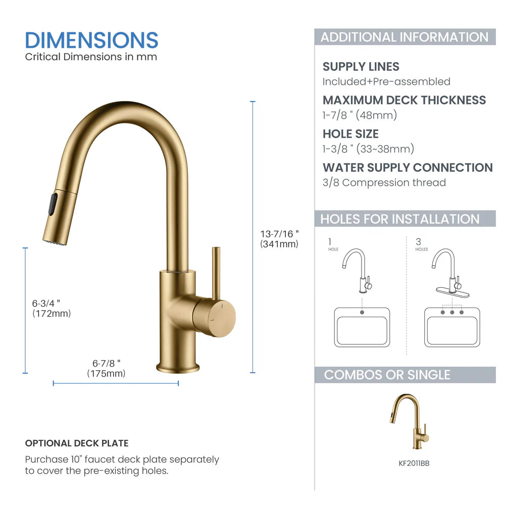 Halo Single Handle Pull Down Kitchen & Bar Sink Faucet