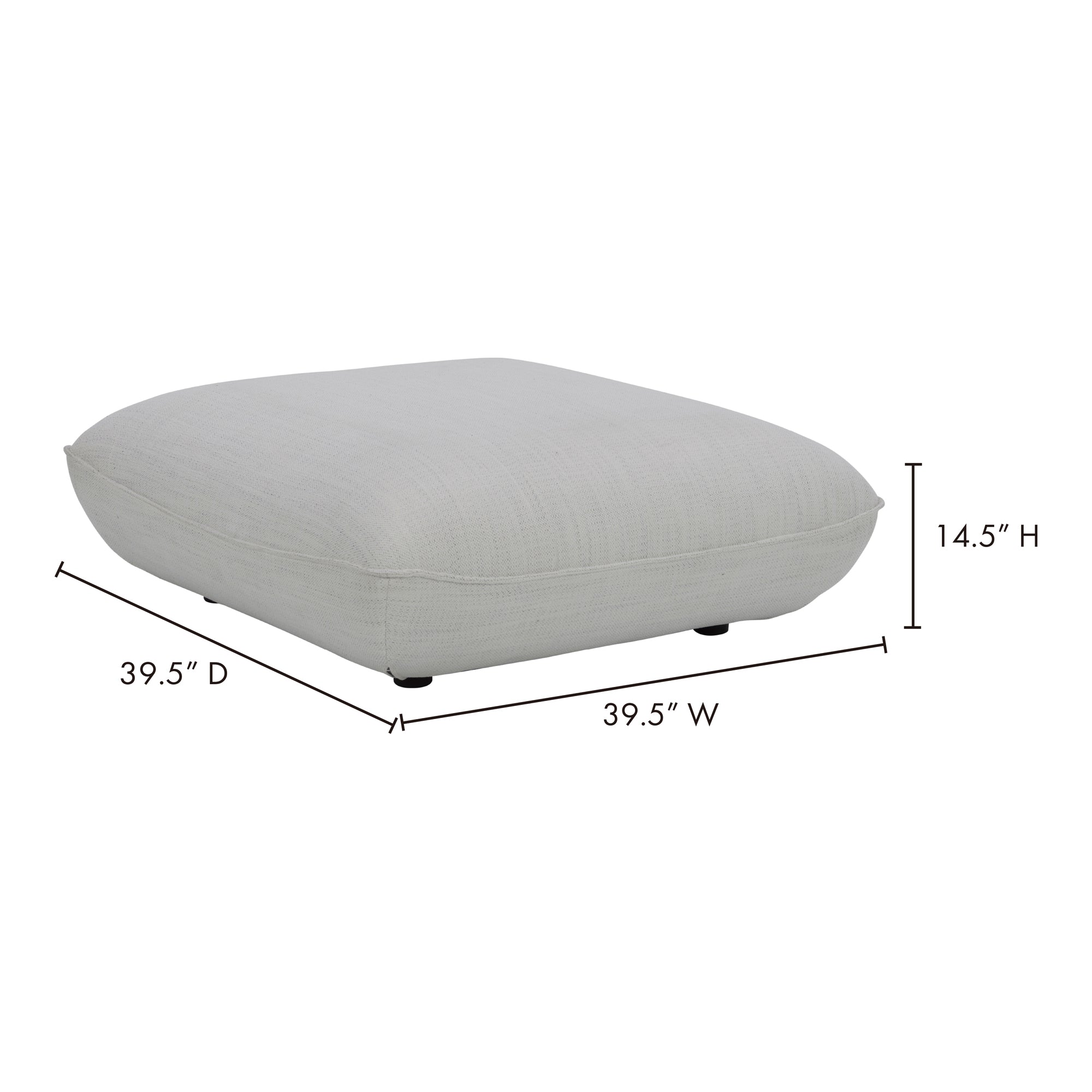Moes Zeppelin Ottoman Salt Stone White KQ-1014-18