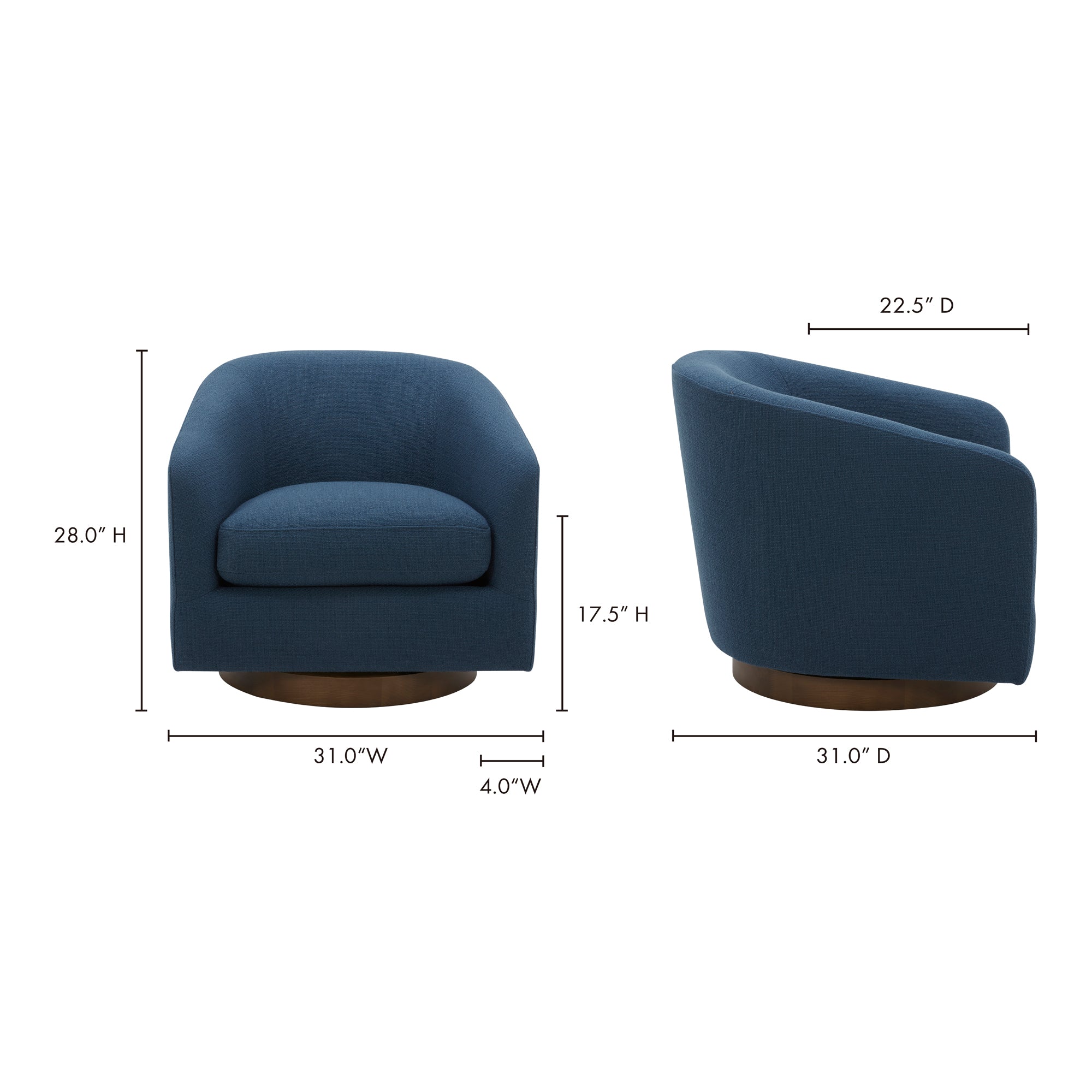 Moes Oscy Swivel Chair Dark Atlantic KQ-1015-26-USA
