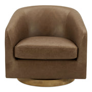 Moes Oscy Leather Swivel Chair Tan KQ-1015-40-USA