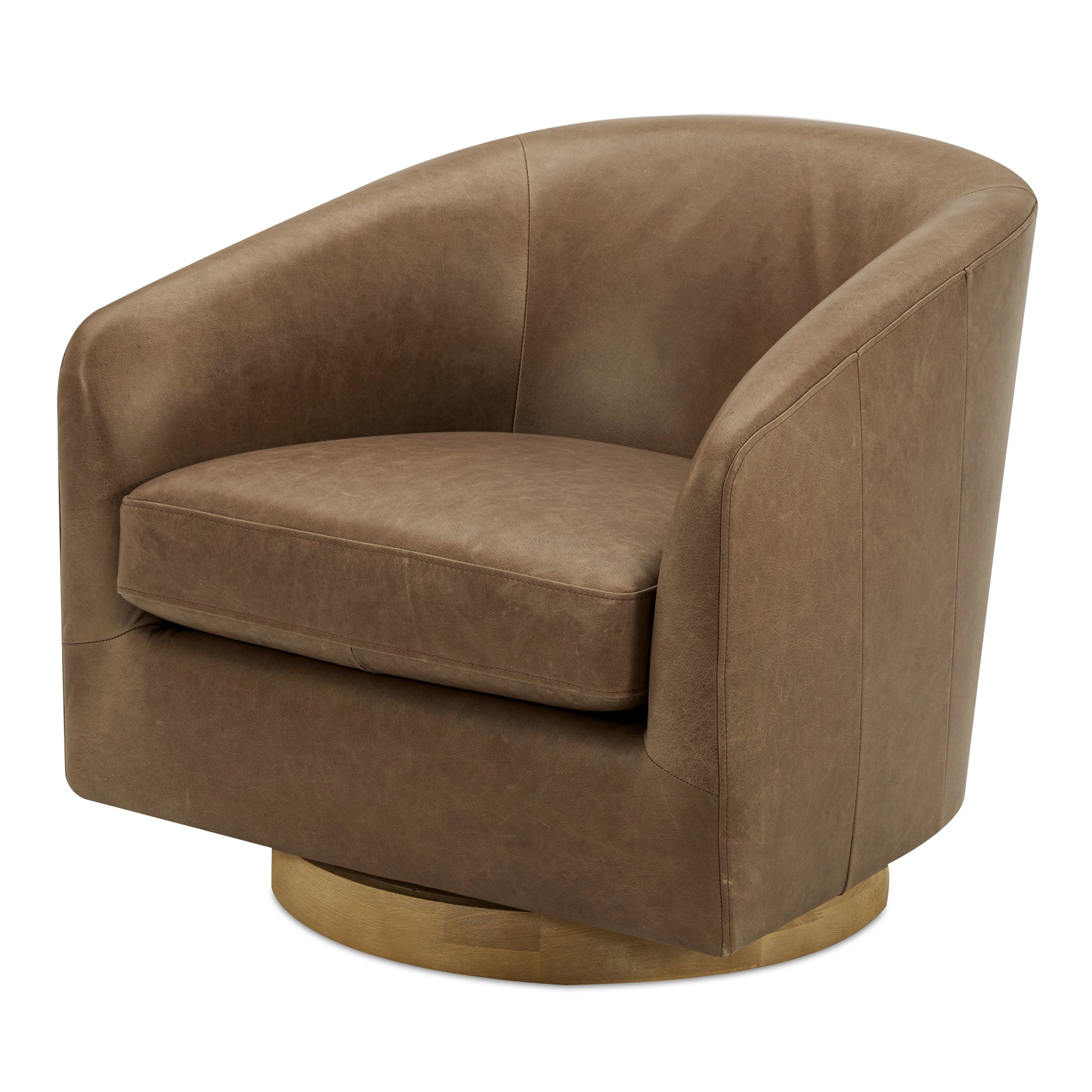 Moes Oscy Leather Swivel Chair Tan KQ-1015-40-USA