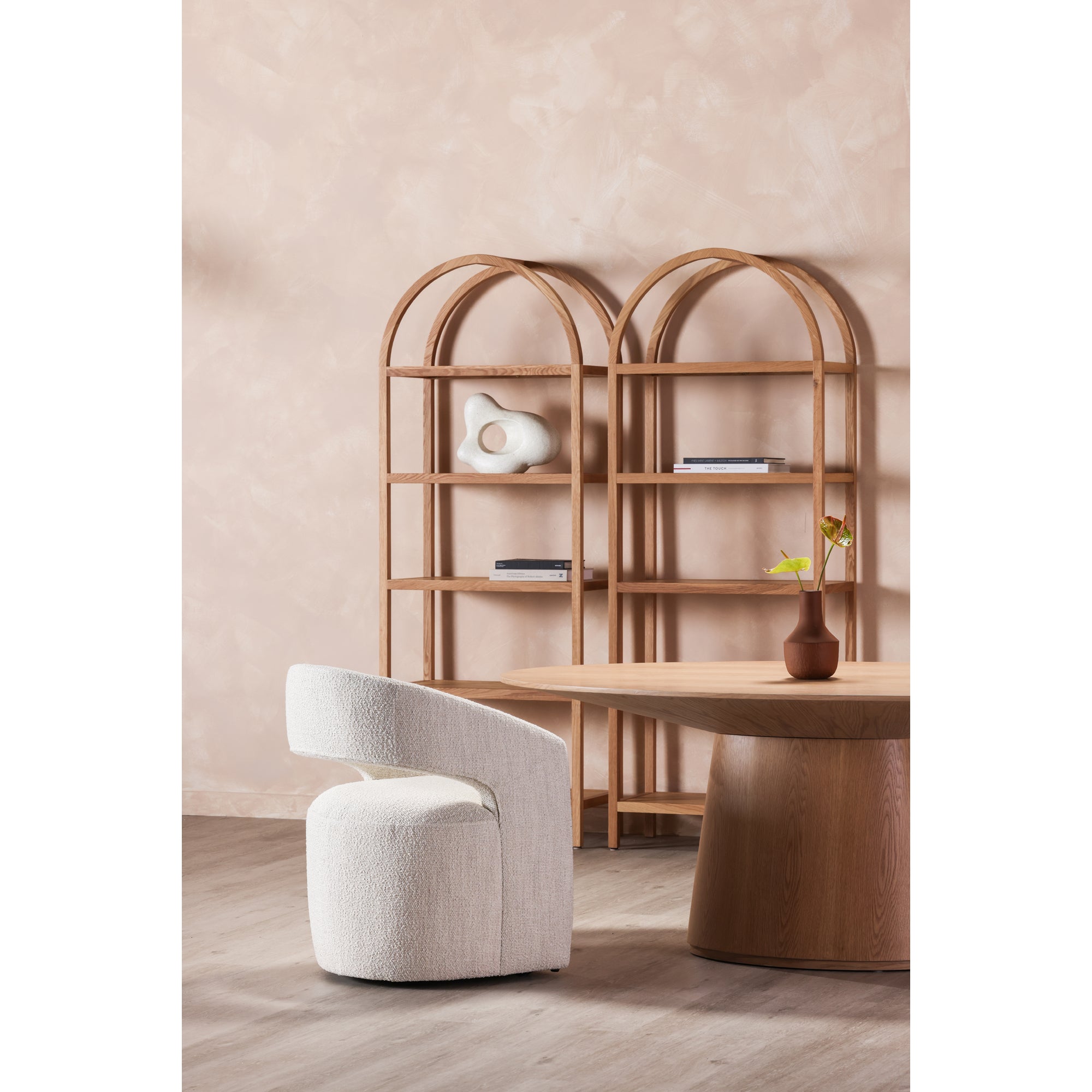 Moes Barrow Rolling Dining Chair White Mist KQ-1024-18-USA
