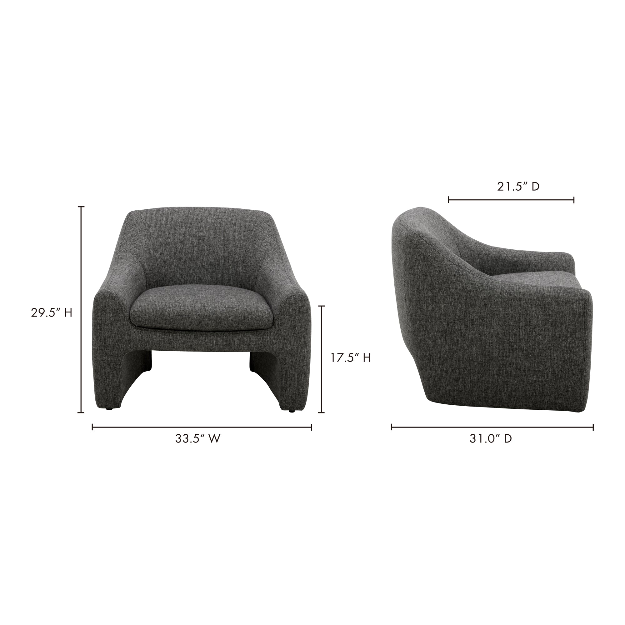 Moes Kenzie Accent Chair Shadowed Grey KQ-1025-25-USA