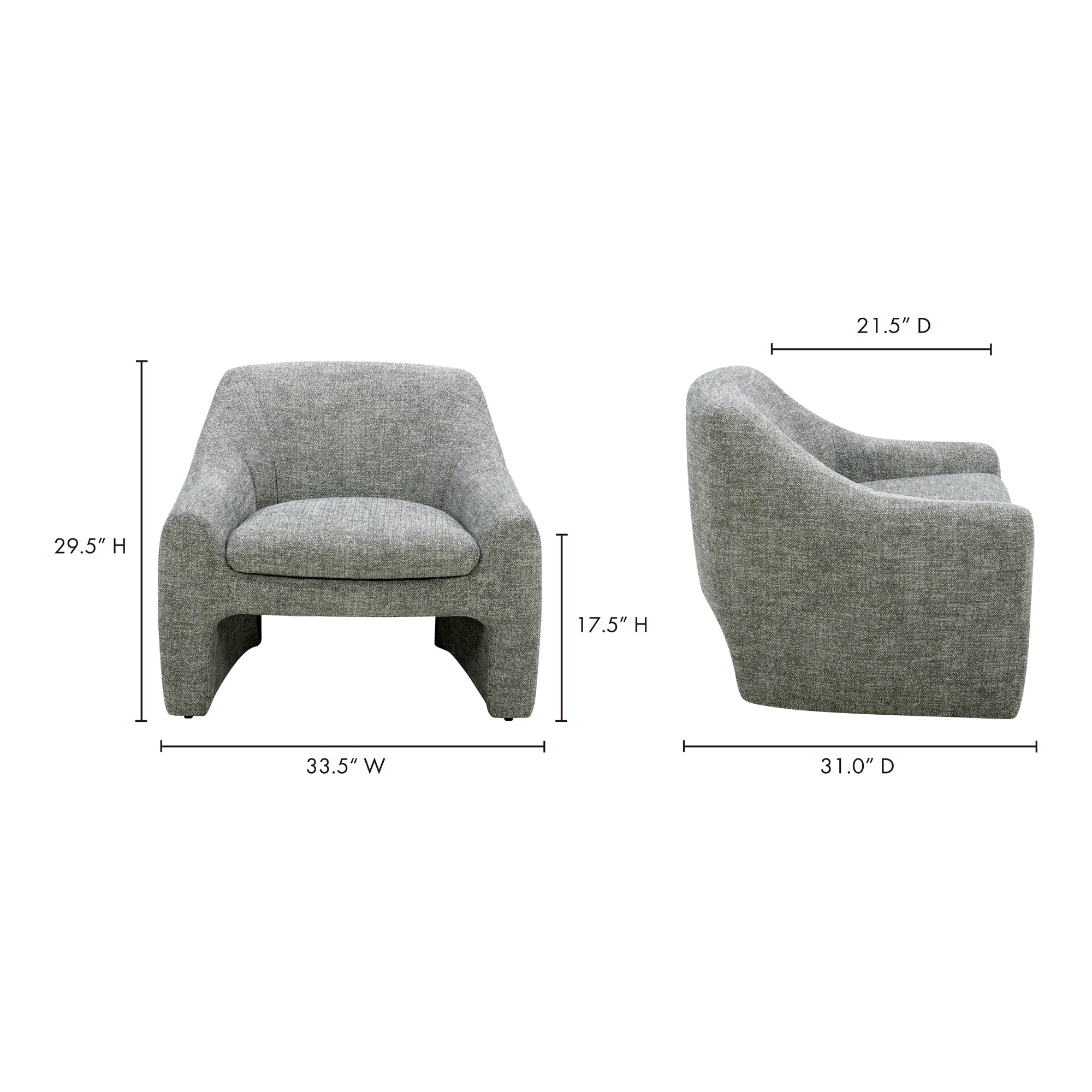 Moes Kenzie Accent Chair Slated Moss KQ-1025-37-USA
