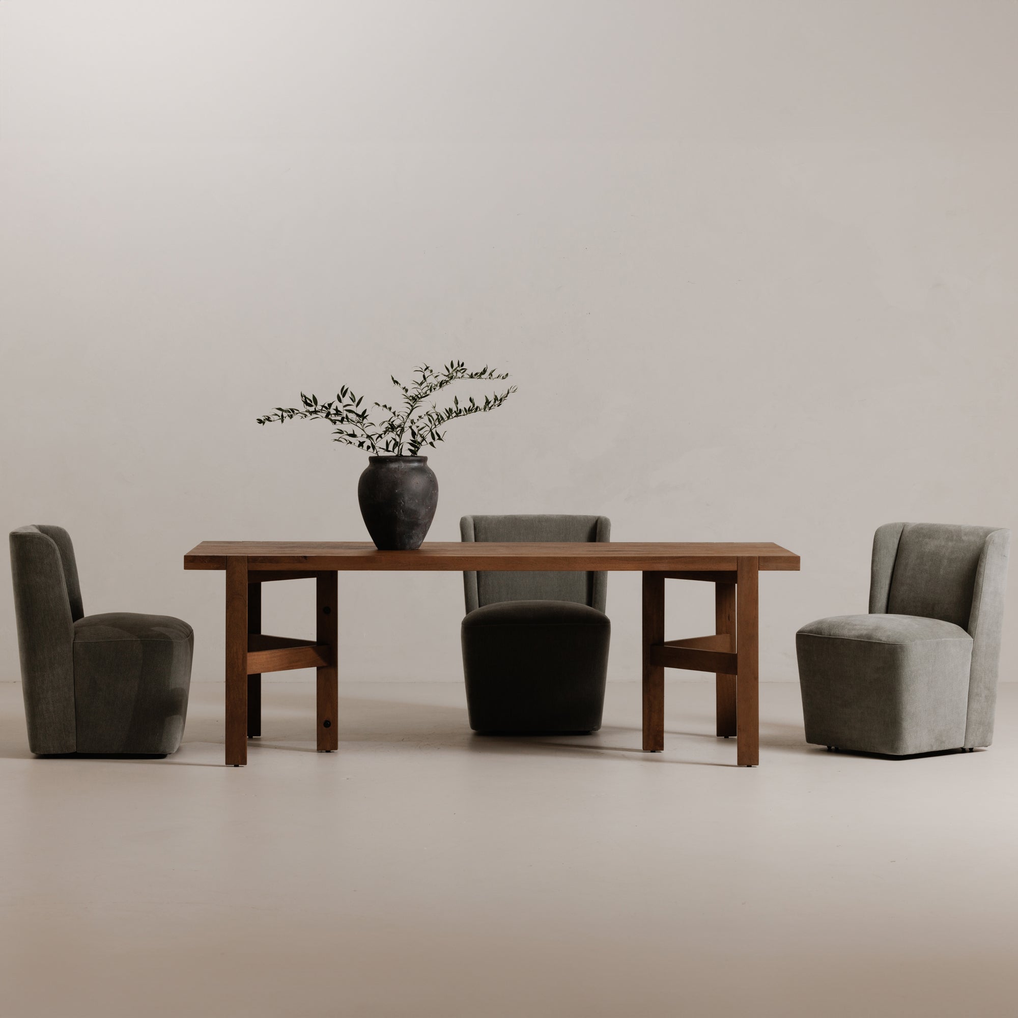 Moes Cormac Rolling Dining Chair Slate Green KQ-1035-16-USA