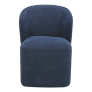 Moes Larson Rolling Dining Chair Navy Blue KQ-1036-19-USA