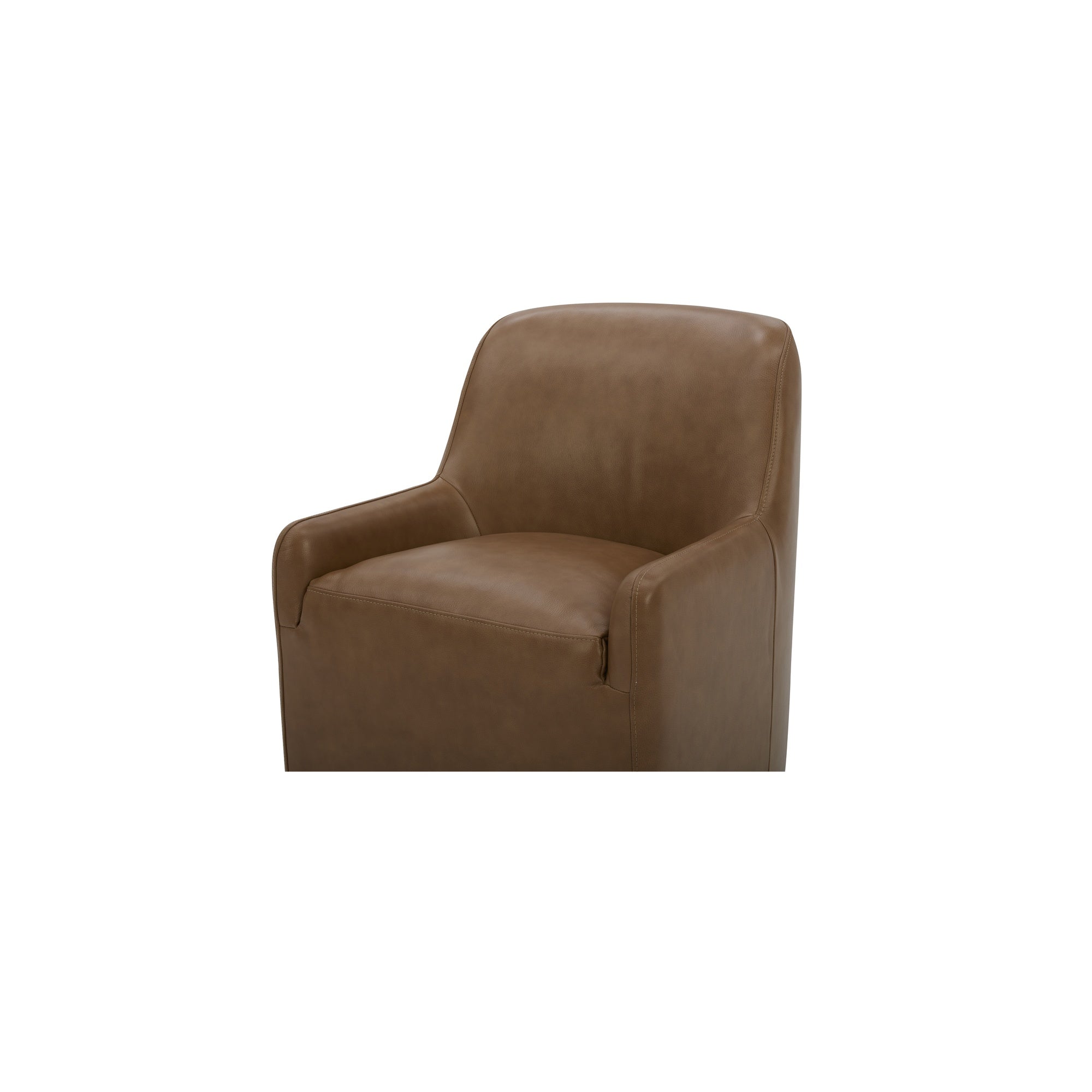 Moes Maisie Rolling Dining Chair Tan Leather KQ-1045-40-USA