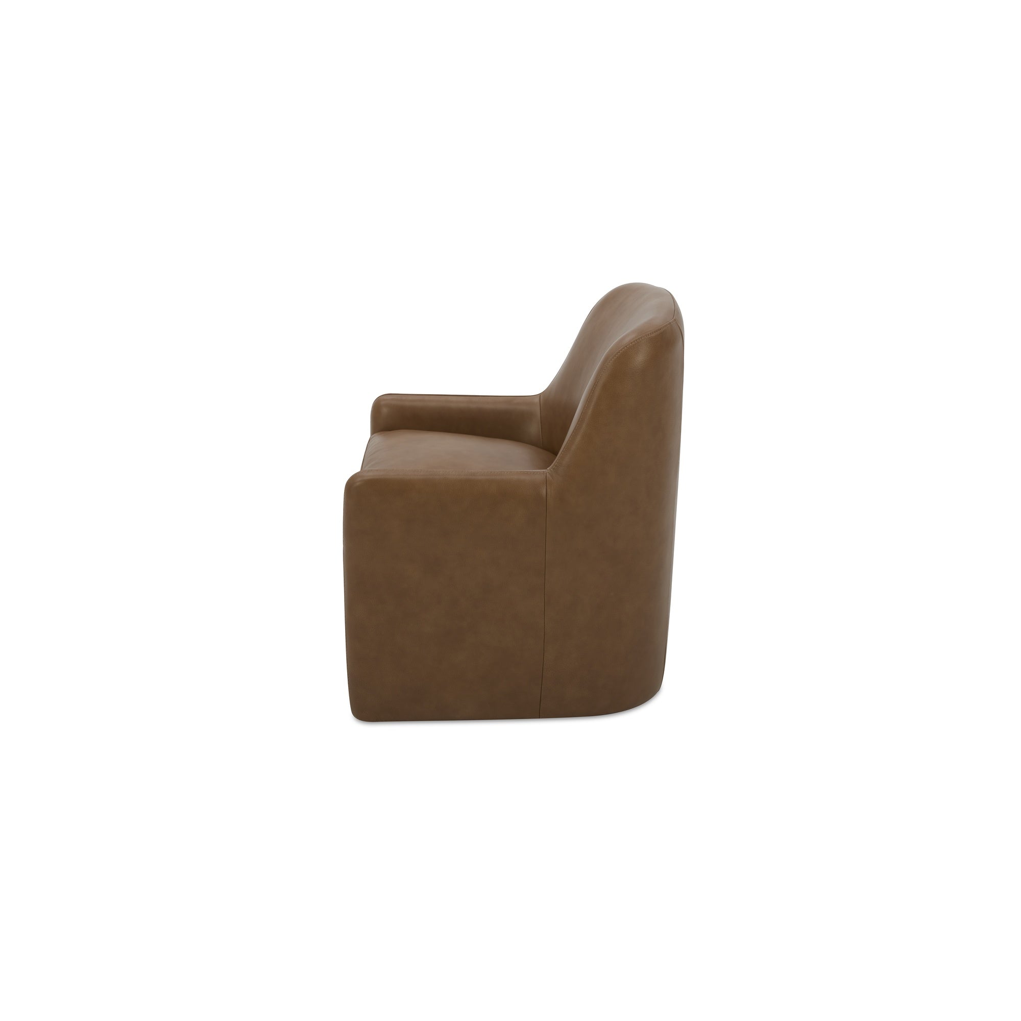 Moes Maisie Rolling Dining Chair Tan Leather KQ-1045-40-USA