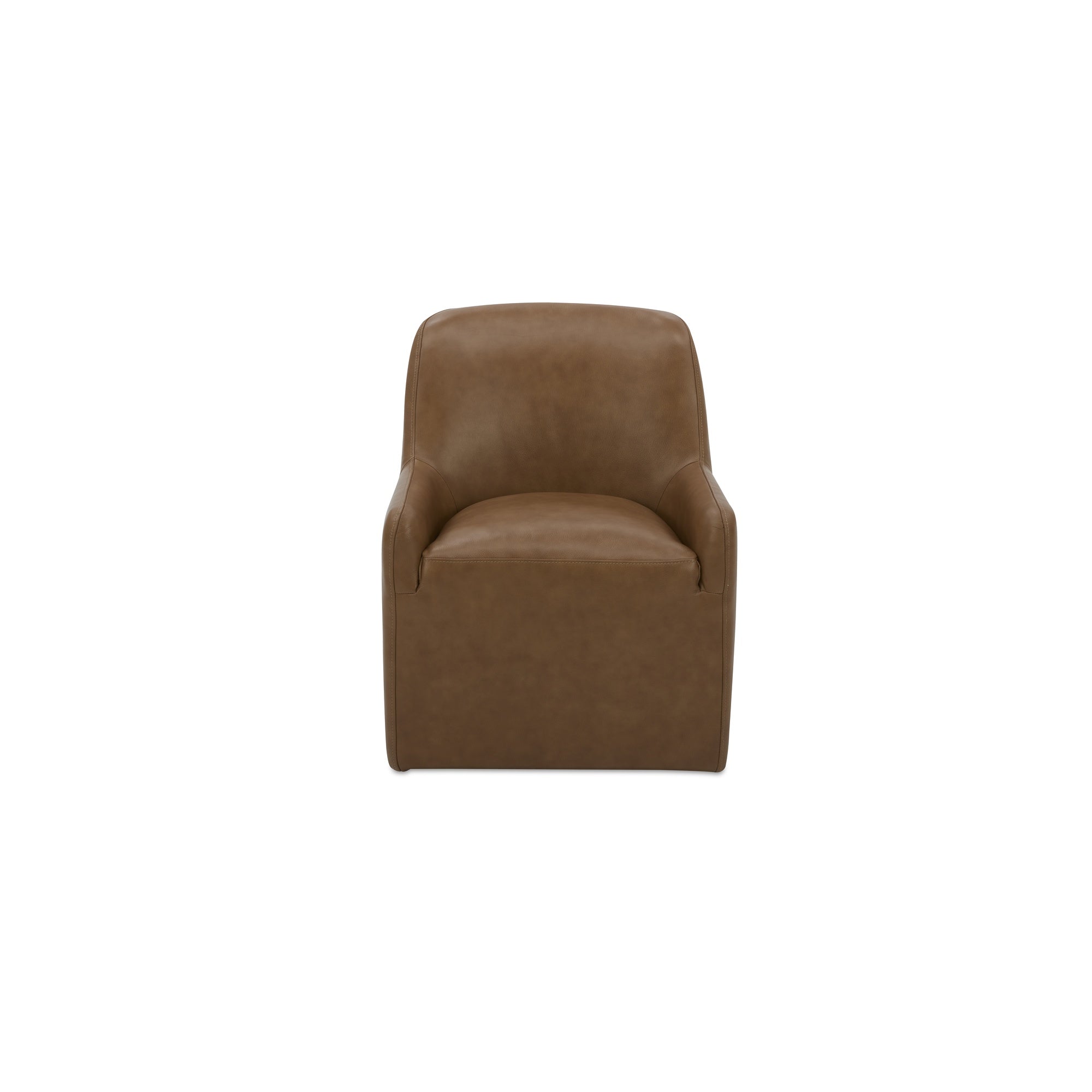 Moes Maisie Rolling Dining Chair Tan Leather KQ-1045-40-USA