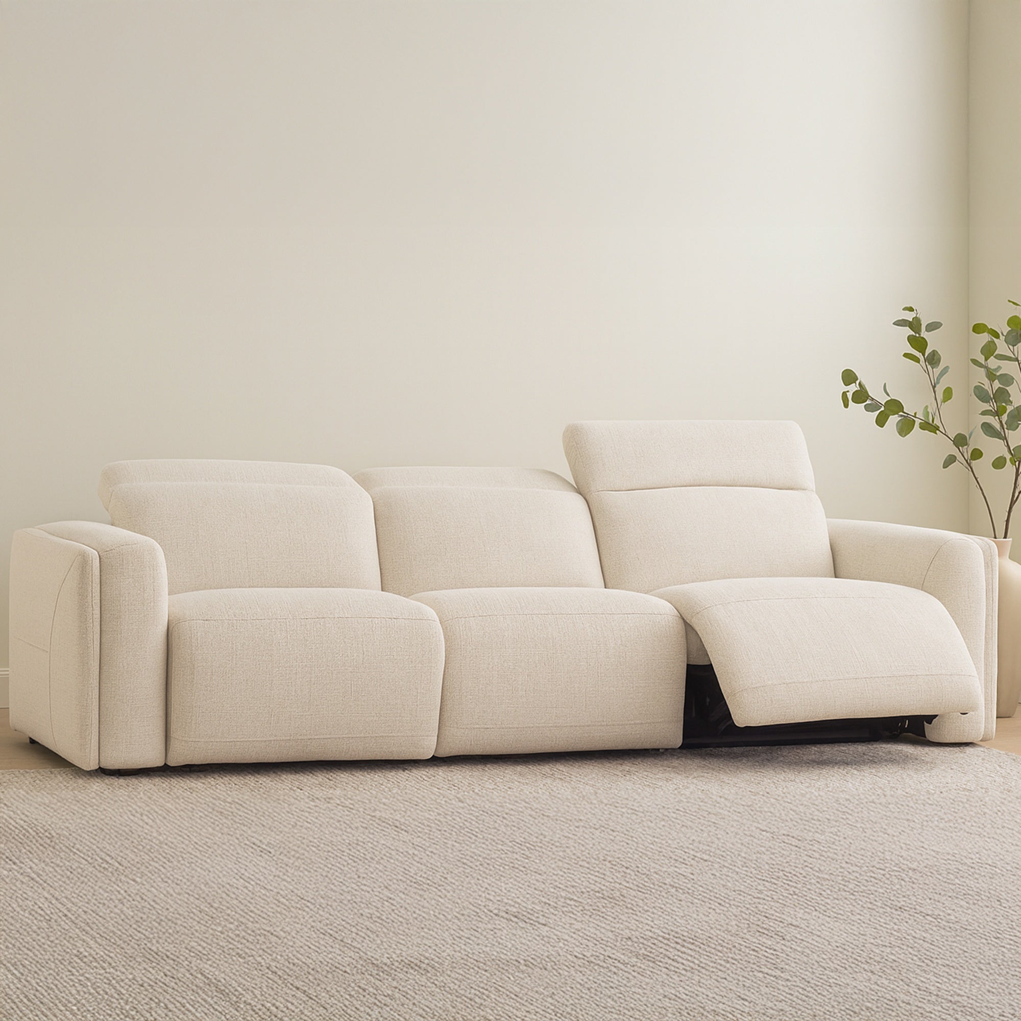 Moes Wilder Power Recliner Sofa Flecked Oat KQ-1047-34-0-USA