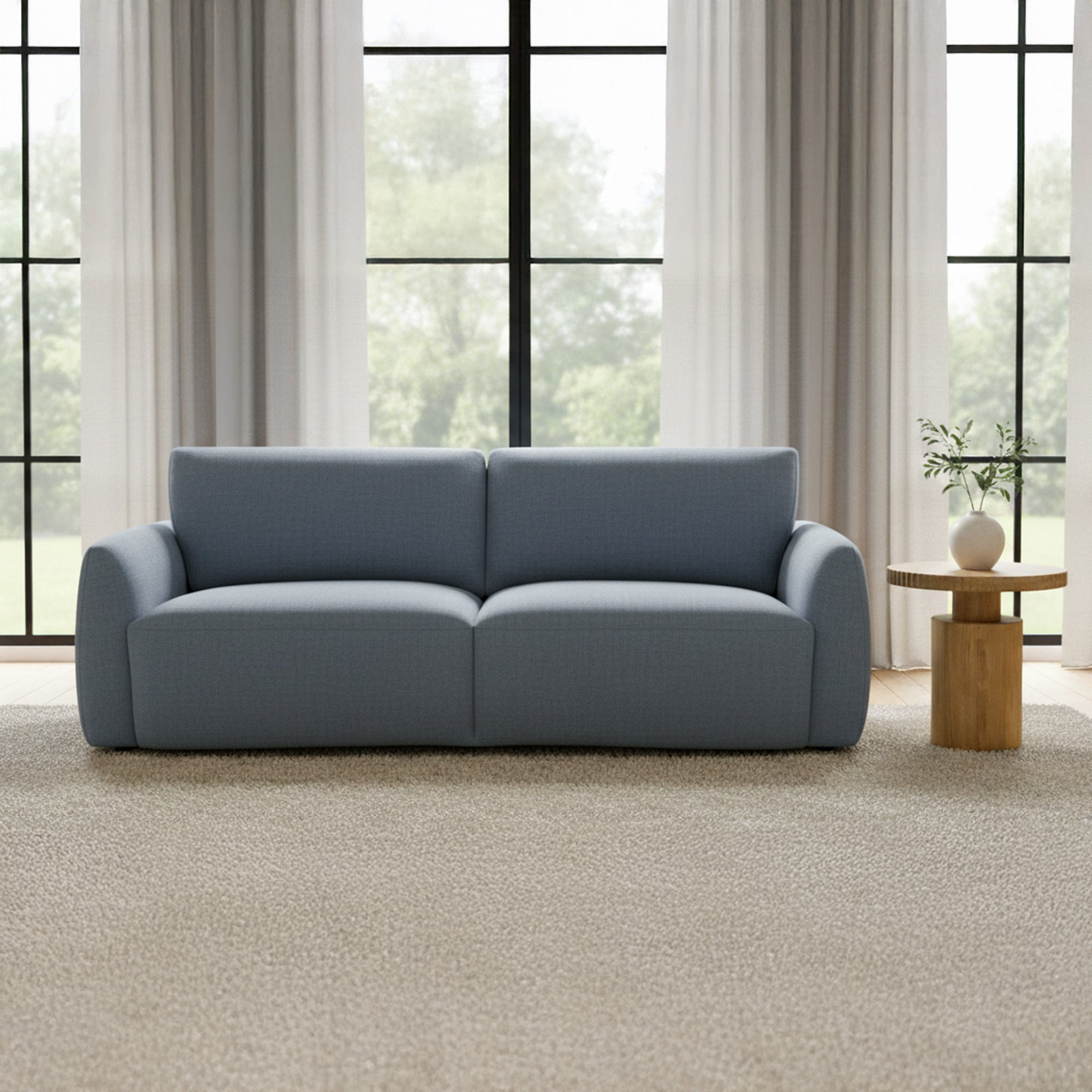 Moes Callie Sofa 91 in. Slate Blue KQ-1049-26-USA