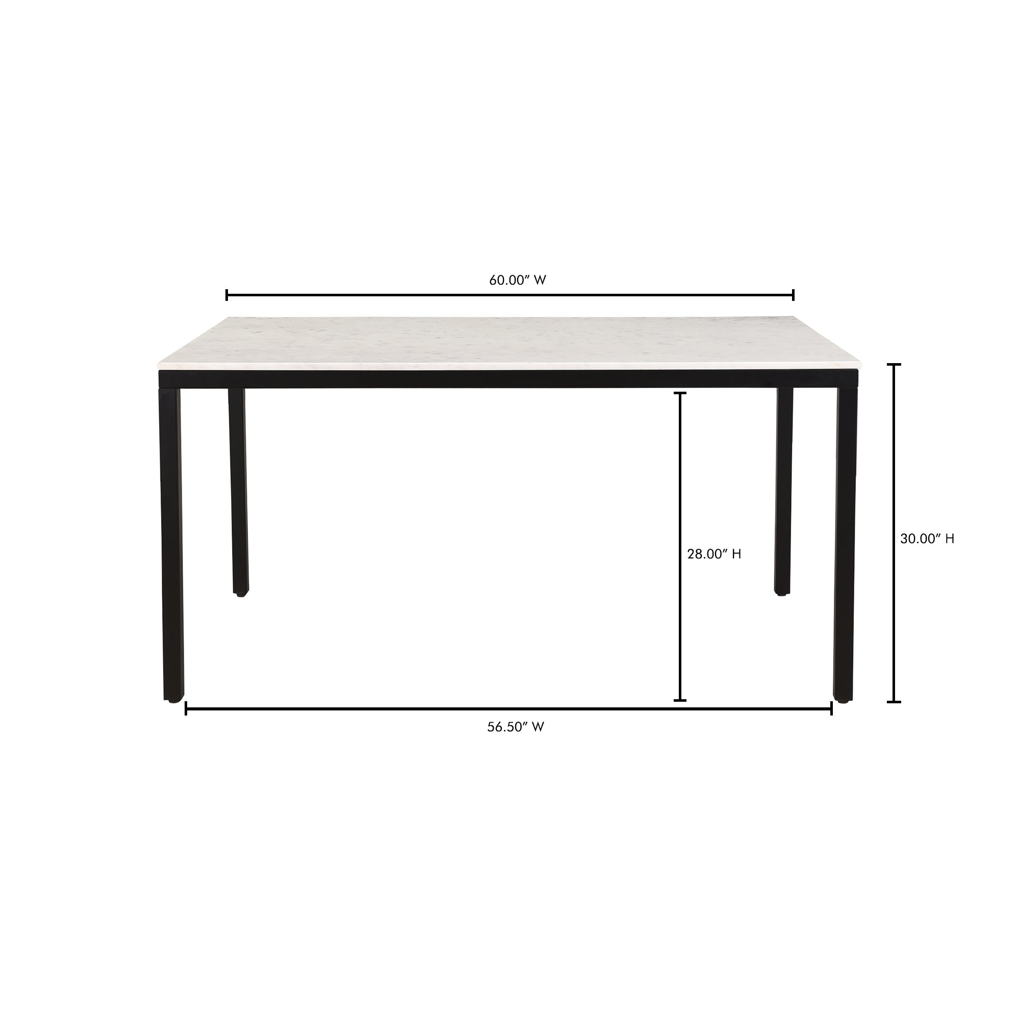 Moes Parson Marble Small Dining Table White KY-1021-02-0