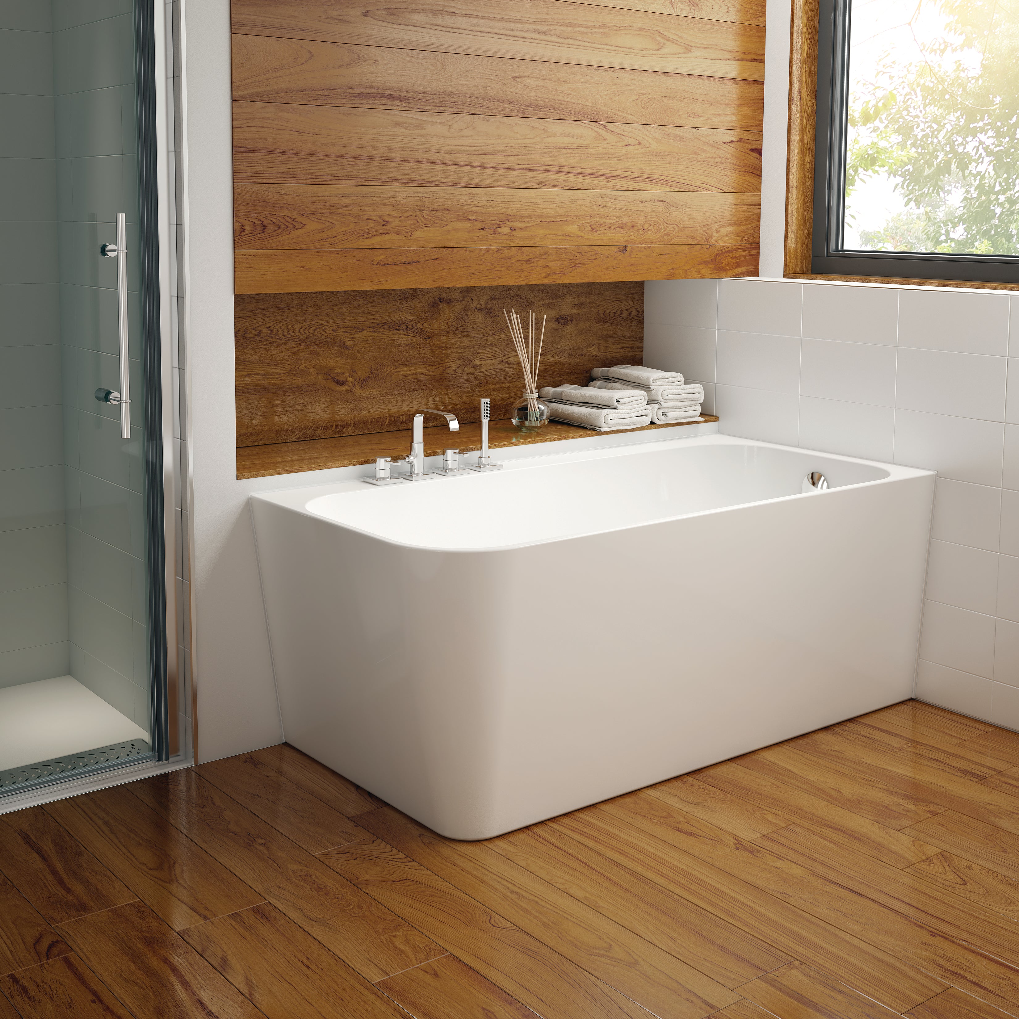 Fleurco Kapelle Acrylic Corner Bathtub – BKA5929 (Left/Right Drain)