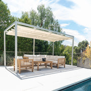 Kauai Natural Outdoor Chaise Couch Set with Sunbrella Cushions
