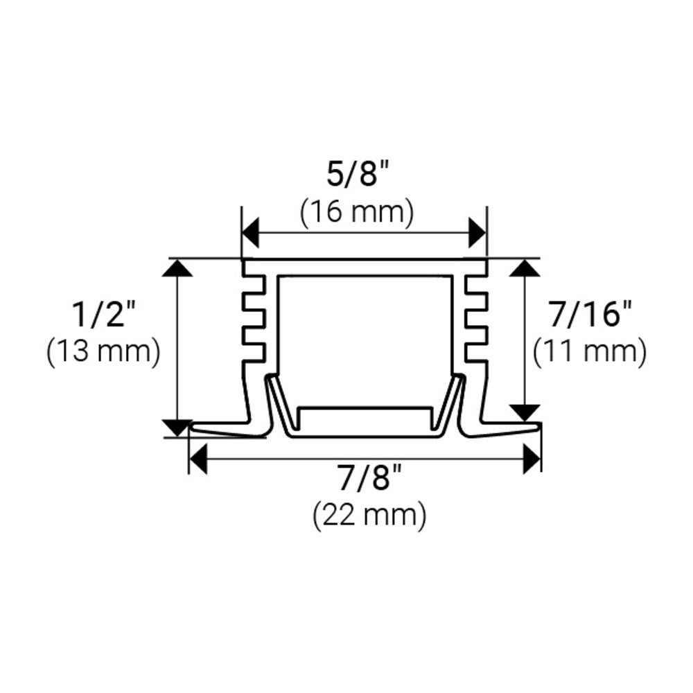 Hardware Resources 002XL Series Recessed Aluminum Profile