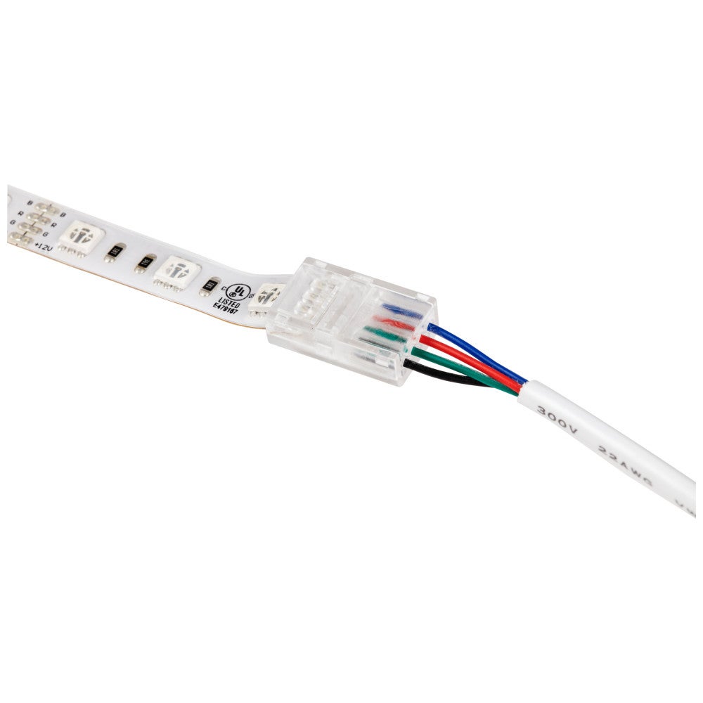 Hardware Resources RGB Tape Light to Wire Connector with Dedicated Wire Channels, Clear