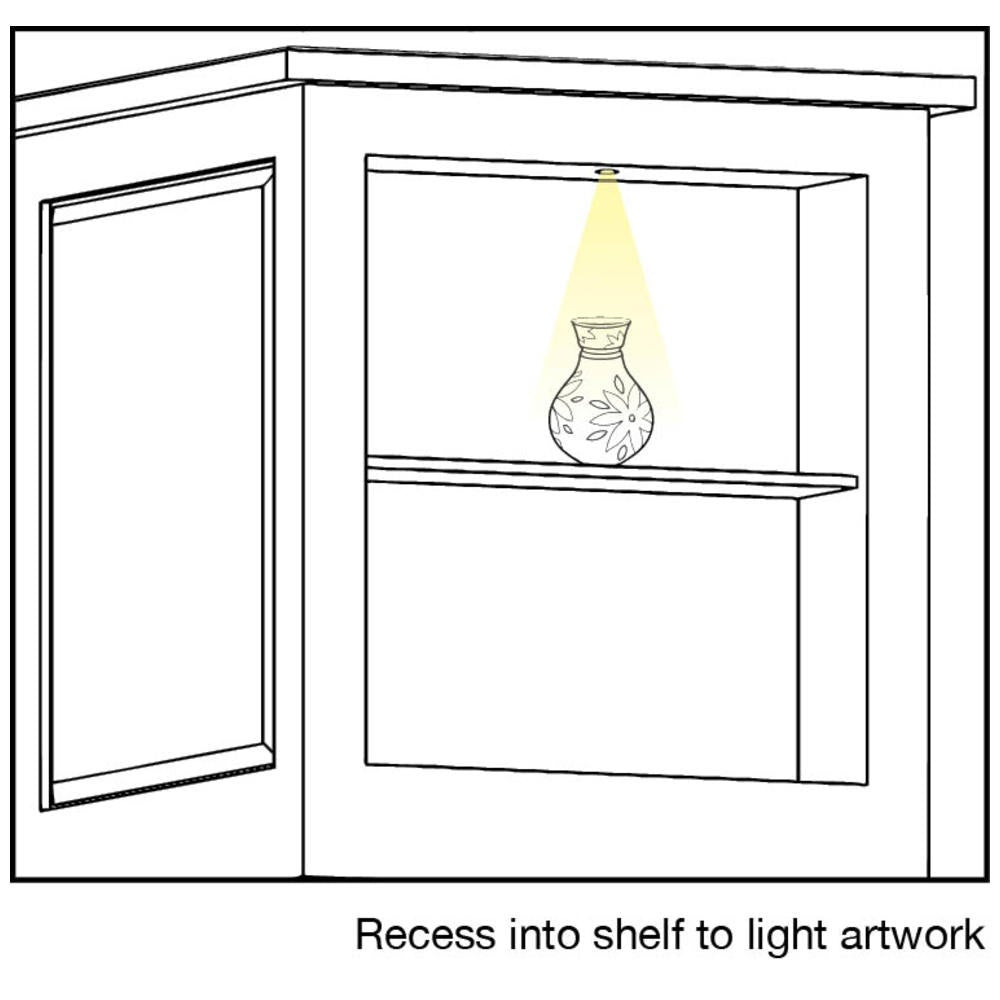Hardware Resources 105 Lumens/Fixture 12-volt Accent Output Mini Round Series Puck Light, Single-White, Brushed Aluminum