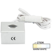 Hardware Resources 105 Lumens/Fixture 12-volt Accent Output Mini Square Series Puck Light, Single-White, Brushed Aluminum