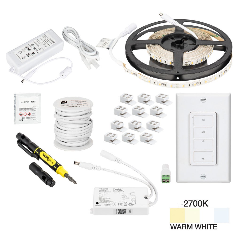 Hardware Resources 16 Ft. 120 Lumens/Ft.. 12-volt Accent Output Uno Wireless Controller Tape Light Kit, 1 Zone 1 Area