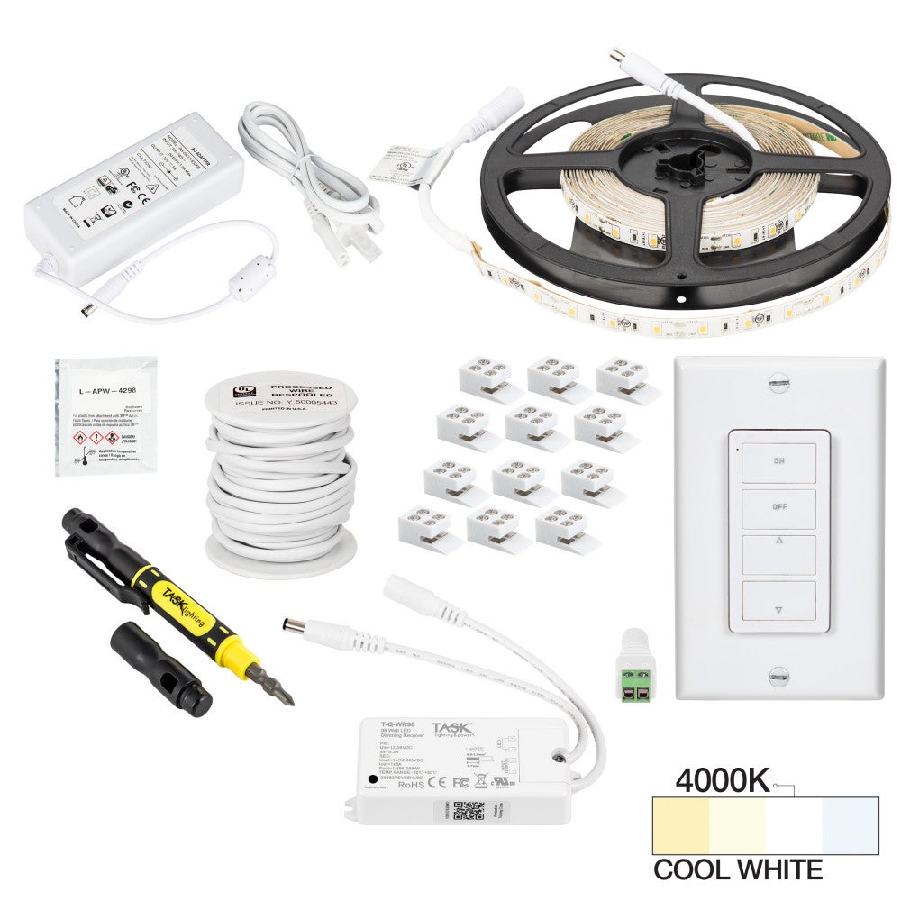 Hardware Resources 16 Ft. 120 Lumens/Ft.. 12-volt Accent Output Uno Wireless Controller Tape Light Kit, 1 Zone 1 Area