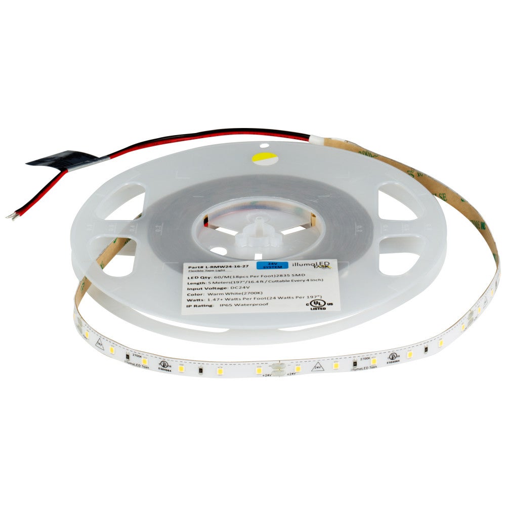 Hardware Resources 16 Ft, 120 Lumens/Ft. 24-volt Accent Output LED Tape Light, Single-White