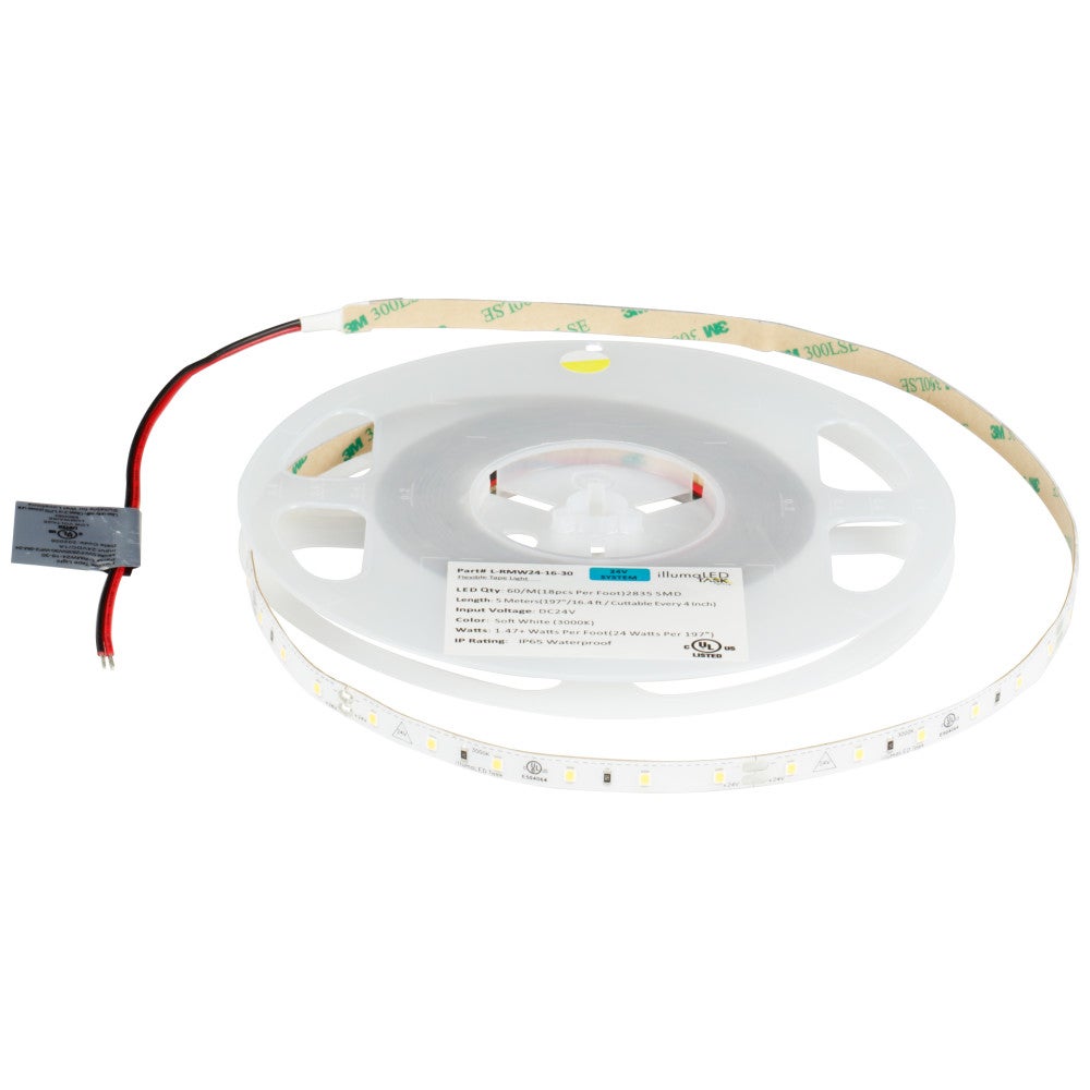 Hardware Resources 16 Ft, 120 Lumens/Ft. 24-volt Accent Output LED Tape Light, Single-White