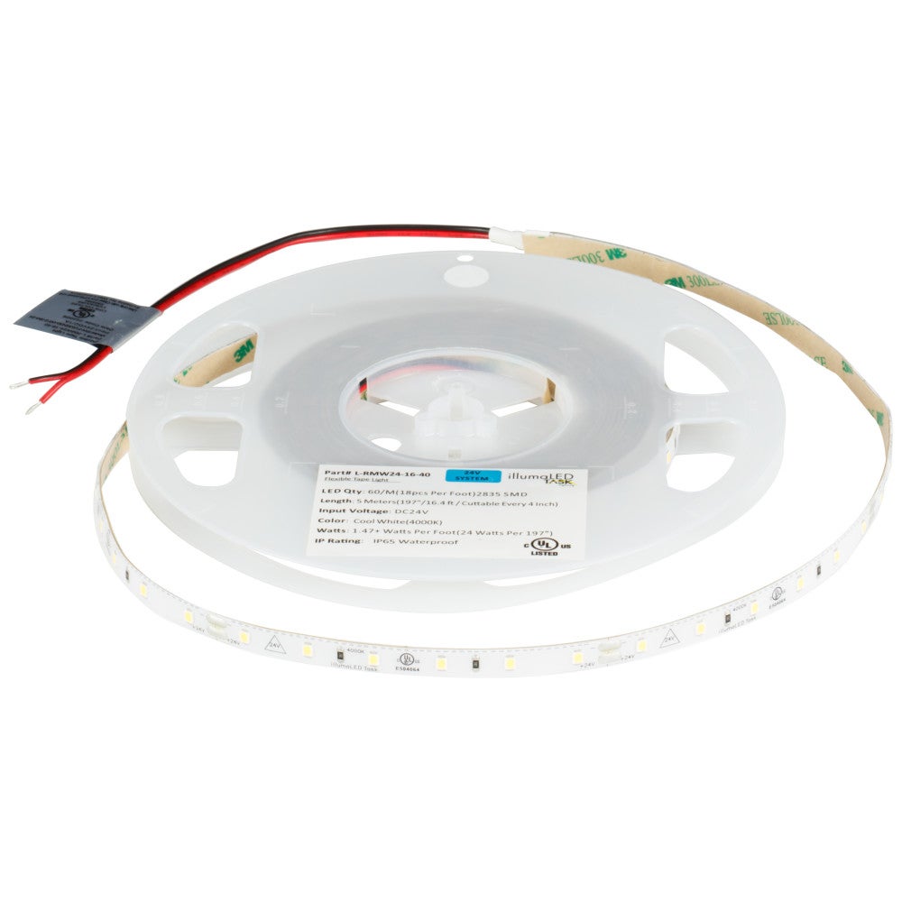 Hardware Resources 16 Ft, 120 Lumens/Ft. 24-volt Accent Output LED Tape Light, Single-White