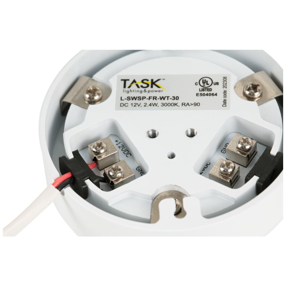 Hardware Resources 180 Lumens/Fixture 12-Volt Puck Light, Single-White, Direct-Wire or Barrel Connection