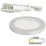 Hardware Resources 190 Lumens/Fixture 12-volt Standard Output Ultra-Thin Series Puck Light, Single-White, Satin Nickel