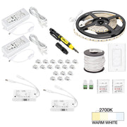 Hardware Resources 16 Ft.. 225 Lumens/Ft. 12-volt Standard Output Duo Wireless Controller Tape Light Kit, 2 Zone 2 Area, Single-White