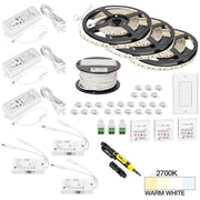 Hardware Resources 49 Ft. 225 Lumens/Ft.. 12-volt Standard Output Quattro Wireless Controller Tape Light Kit, 3 Zone 3 Area