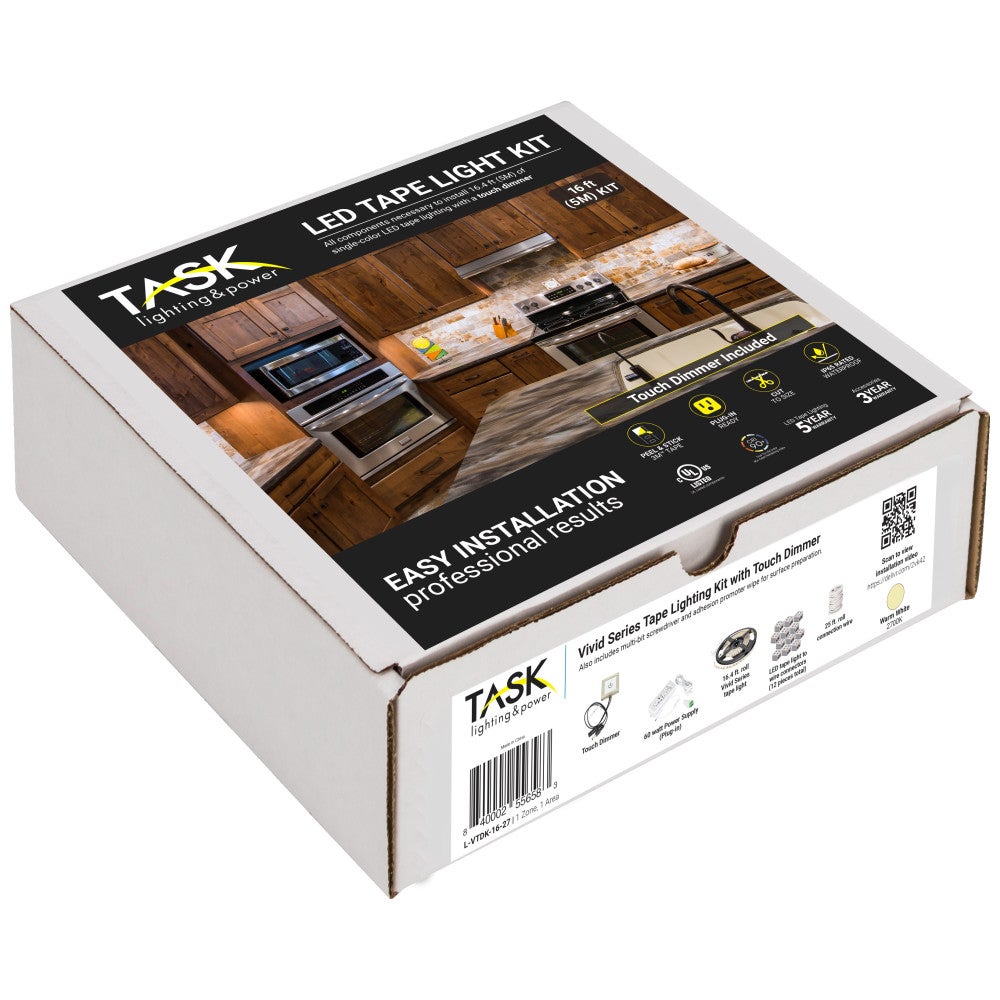Hardware Resources 16 Ft. 225 Lumens/Ft.. 12-volt Standard Output Touch Dimmer Switch Tape Light Kit