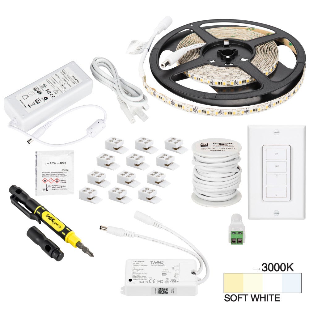 Hardware Resources 16 Ft. 225 Lumens/Ft.. 12-volt Standard Output Uno Wireless Controller Tape Light Kit, 1 Zone 1 Area