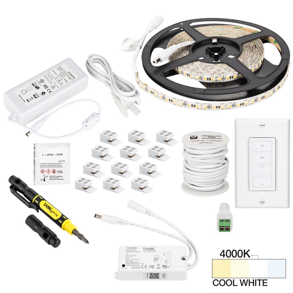 Hardware Resources 16 Ft. 225 Lumens/Ft.. 12-volt Standard Output Uno Wireless Controller Tape Light Kit, 1 Zone 1 Area