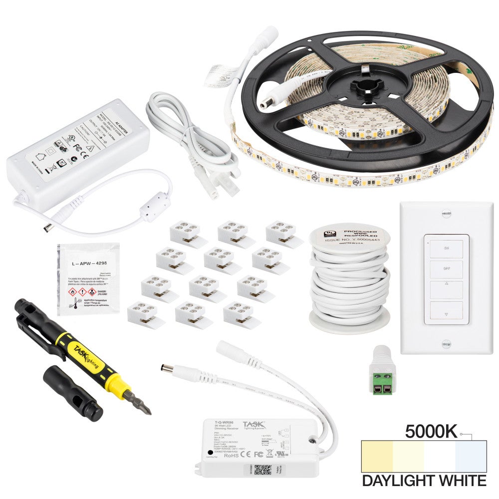 Hardware Resources 16 Ft. 225 Lumens/Ft.. 12-volt Standard Output Uno Wireless Controller Tape Light Kit, 1 Zone 1 Area