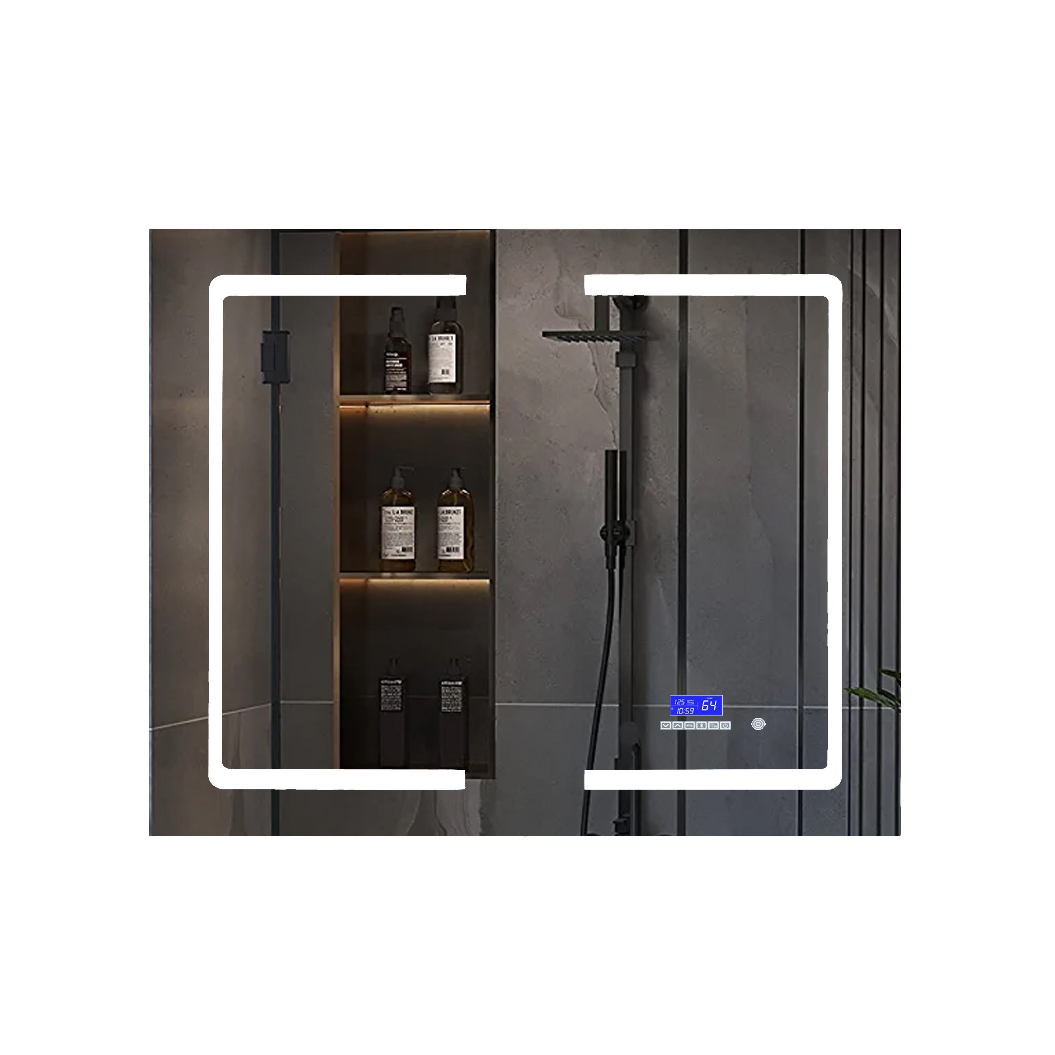 Bracciano 36 in. W x 32 in. H Surface-Mount LED Mirror Medicine Cabinet with Defogger