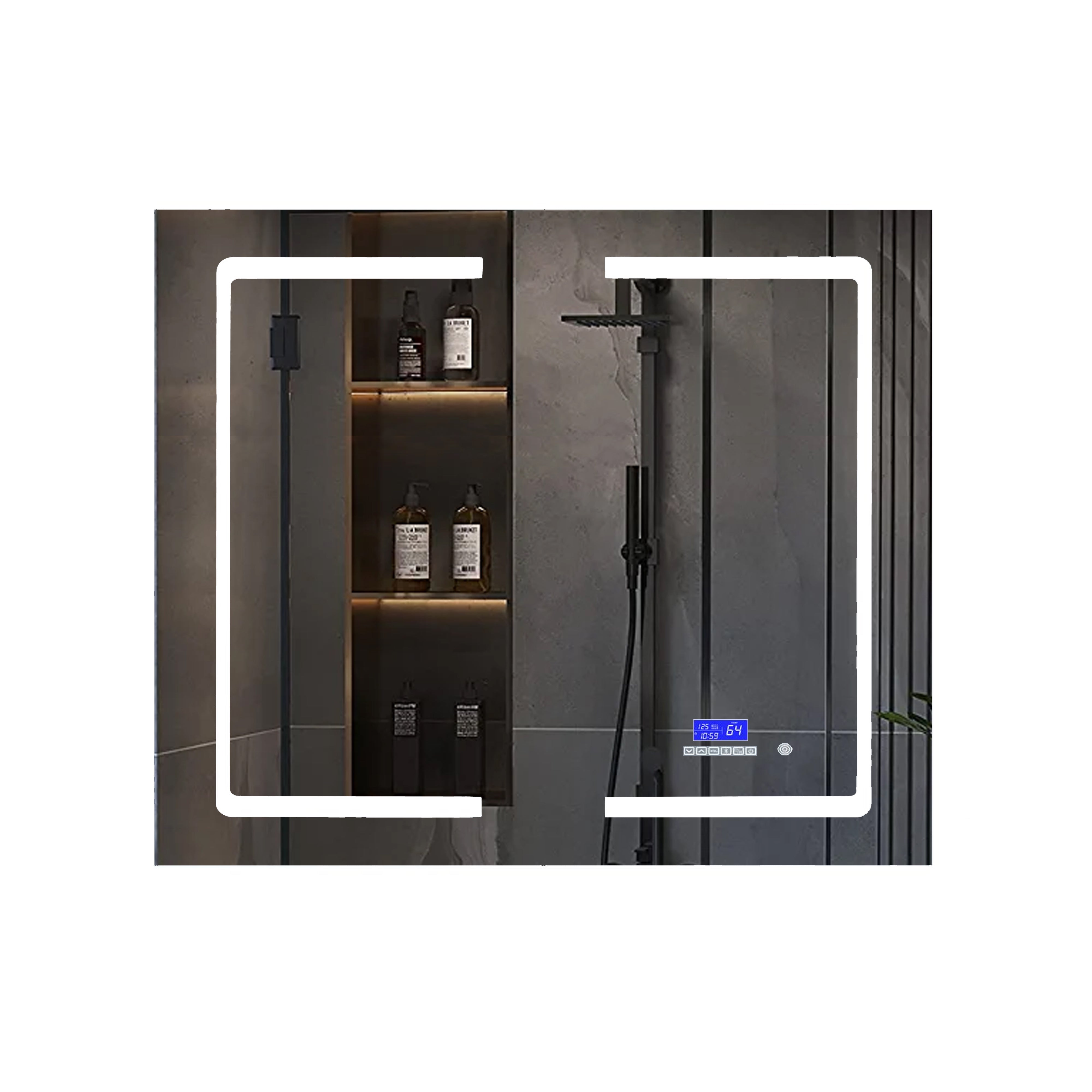 Bracciano 36 in. W x 36 in. H Surface-Mount LED Mirror Medicine Cabinet with Defogger