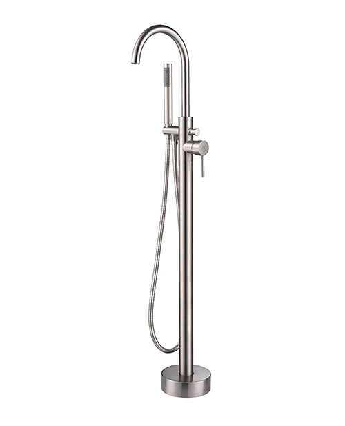 Lure 67 in White Freestanding Acrylic Flatbottom Soaking Bathtub