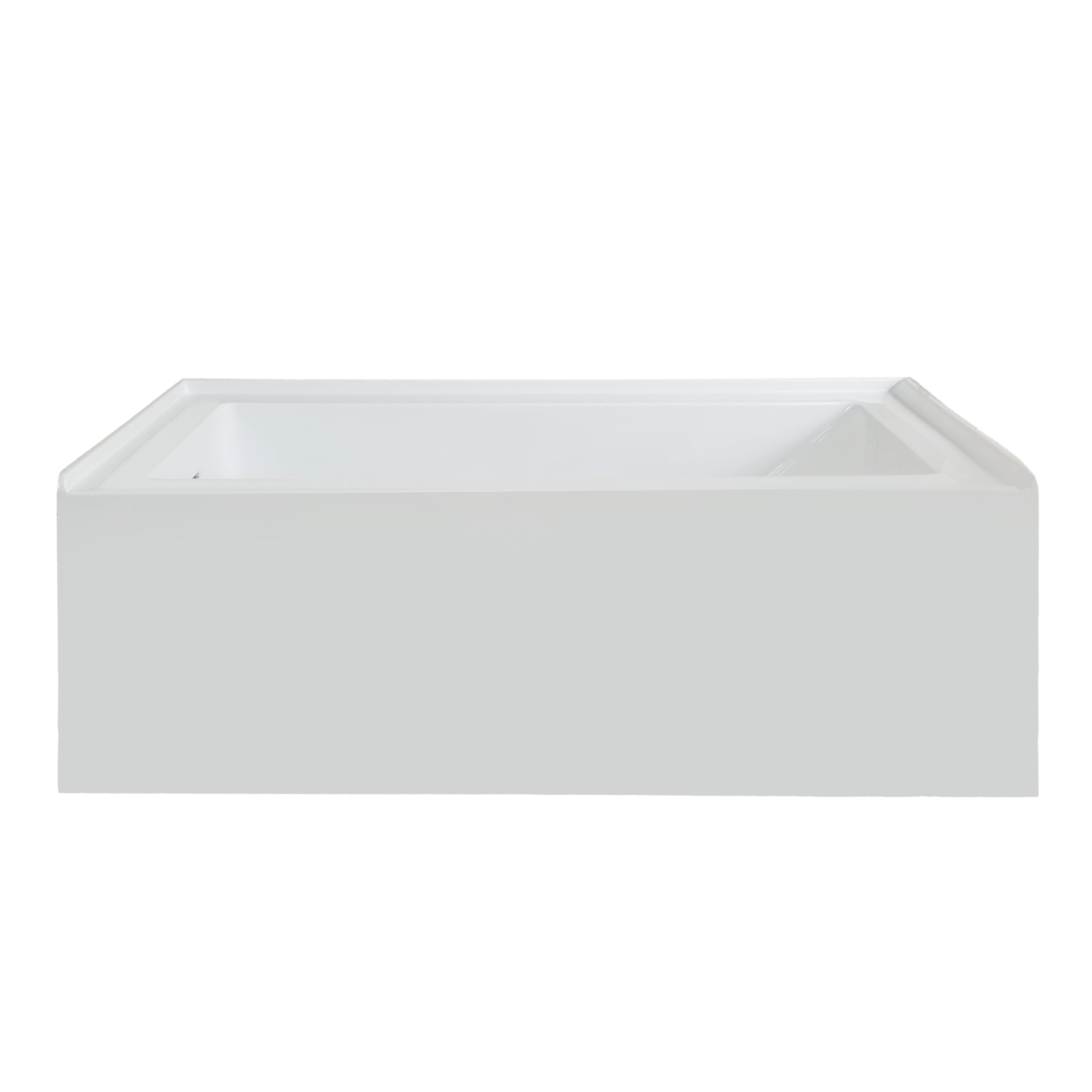 Lexora Provenza 60" x 30" Alcove Soaking Bathtub in White – Left or Right Drain (LBPV6030)