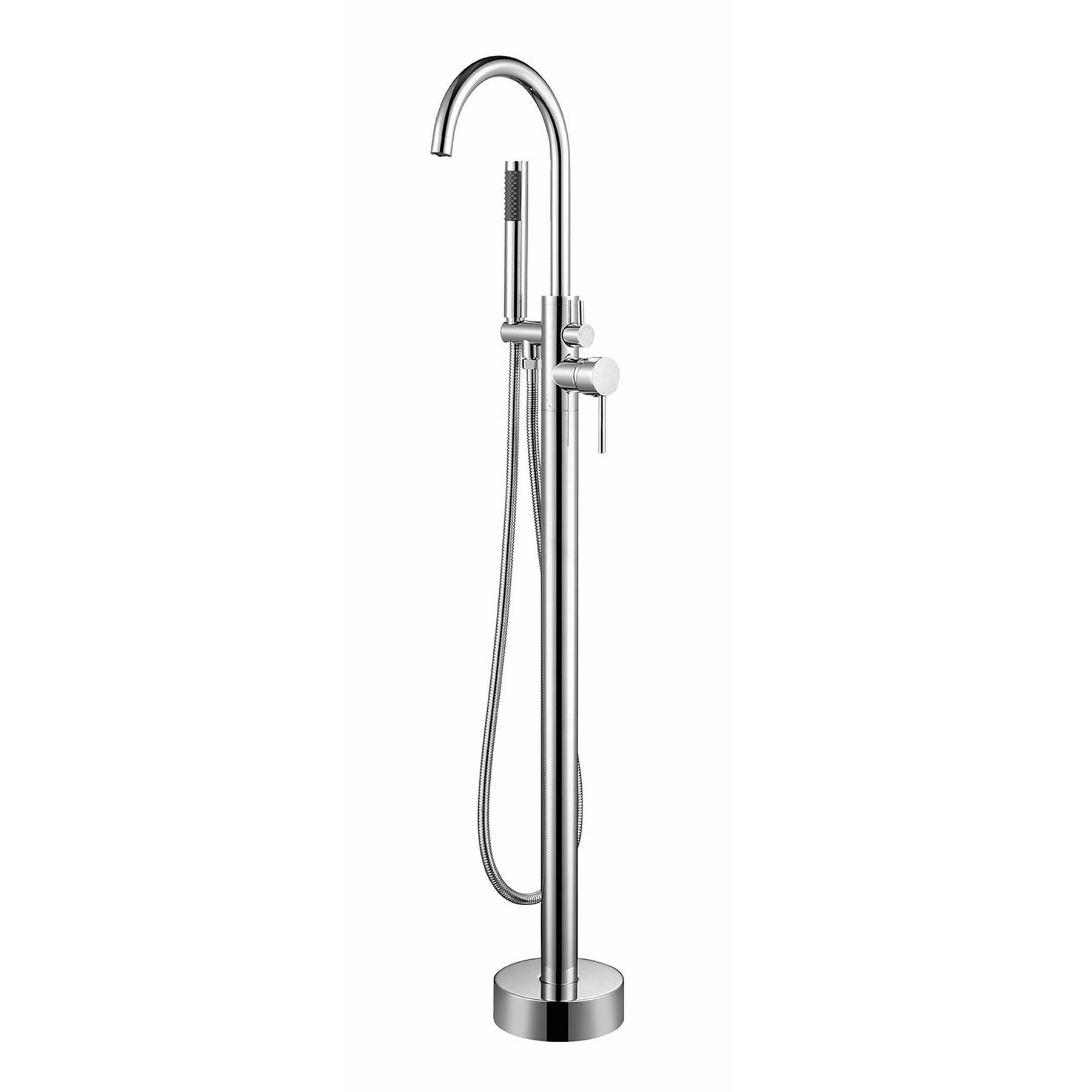 Vinter 67 in White Freestanding Acrylic Flatbottom Soaking Bathtub