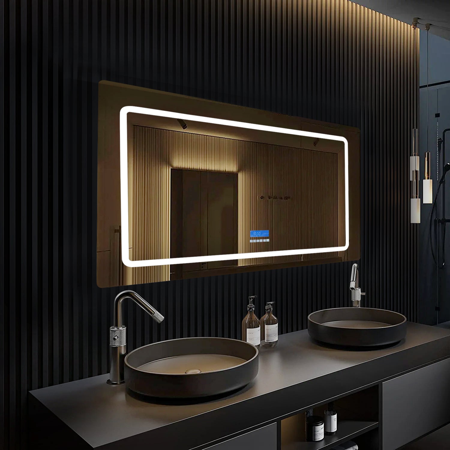Caldona 48 in. W x 32 in. H LED Bathroom Vanity Mirror