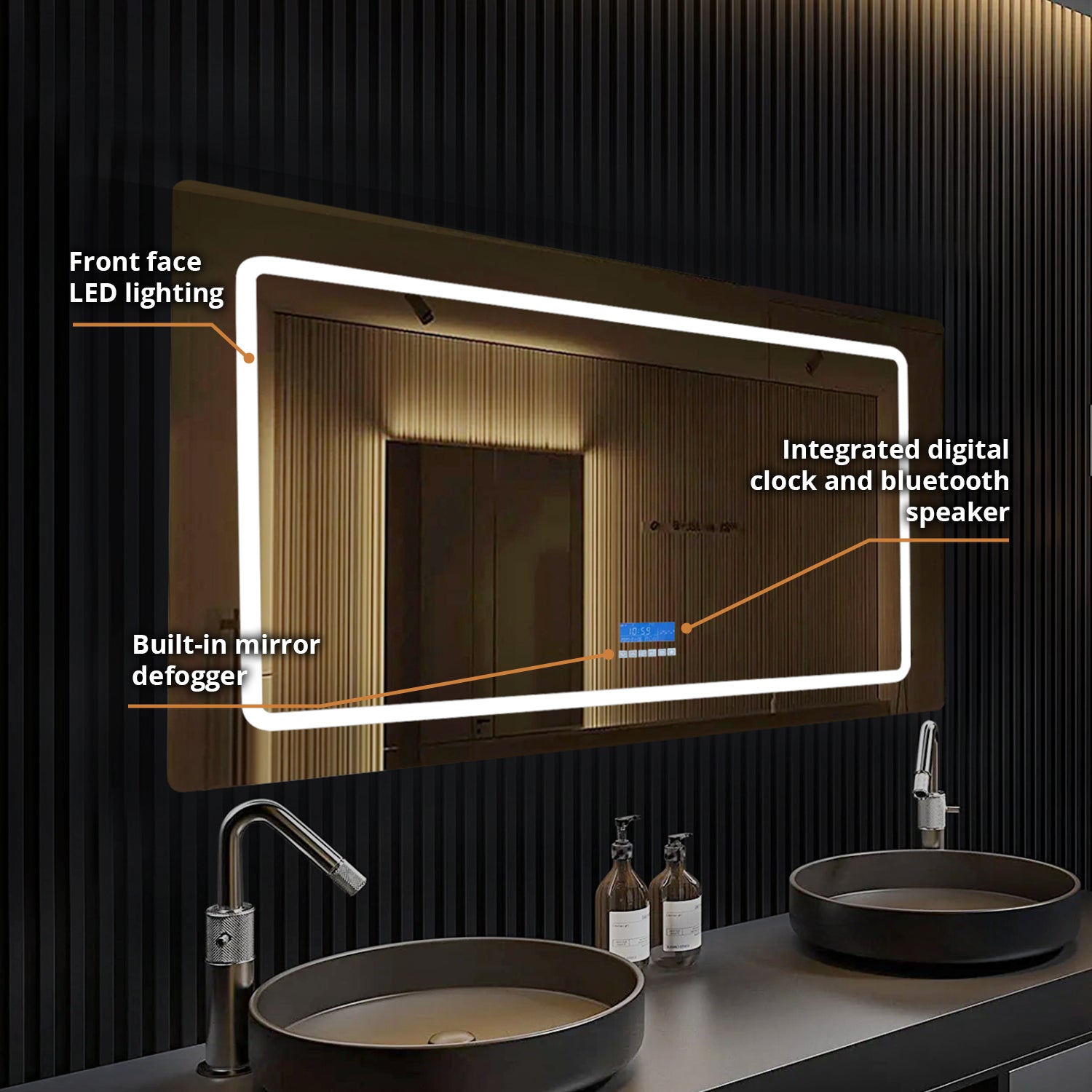 Caldona 48 in. W x 32 in. H LED Bathroom Vanity Mirror