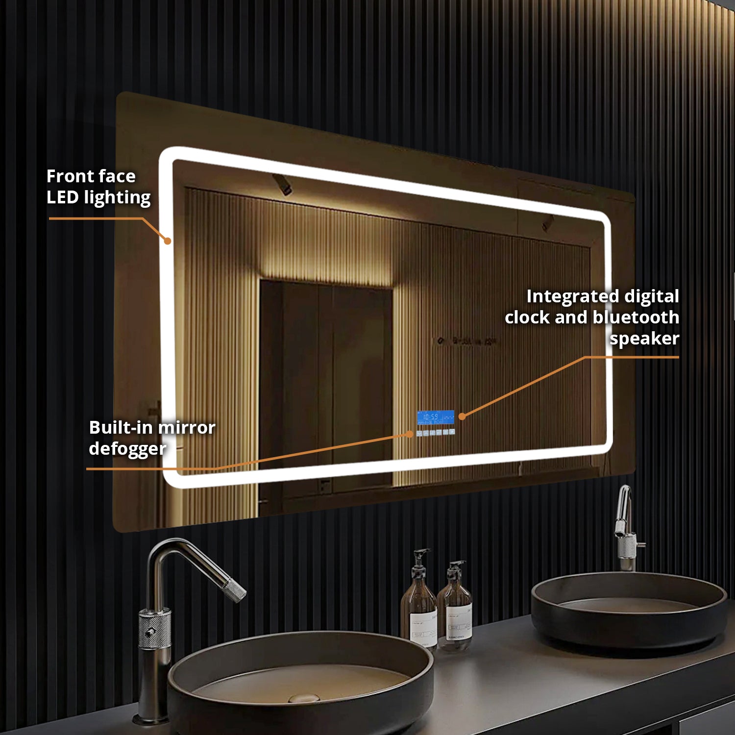 Caldona 48 in. W x 36 in. H LED Bathroom Vanity Mirror