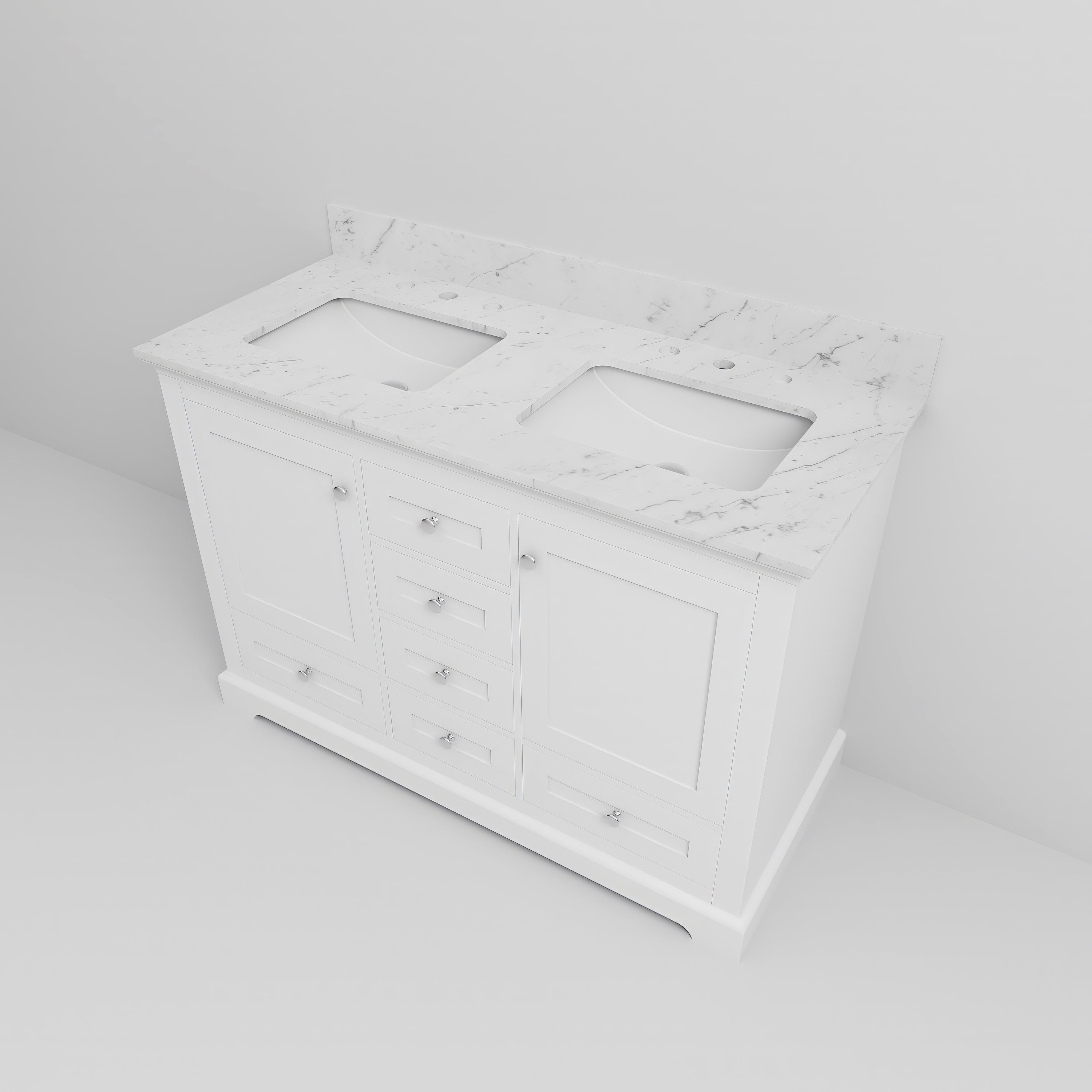 Dukes 48 in. W x 22 in. D White Double Bath Vanity