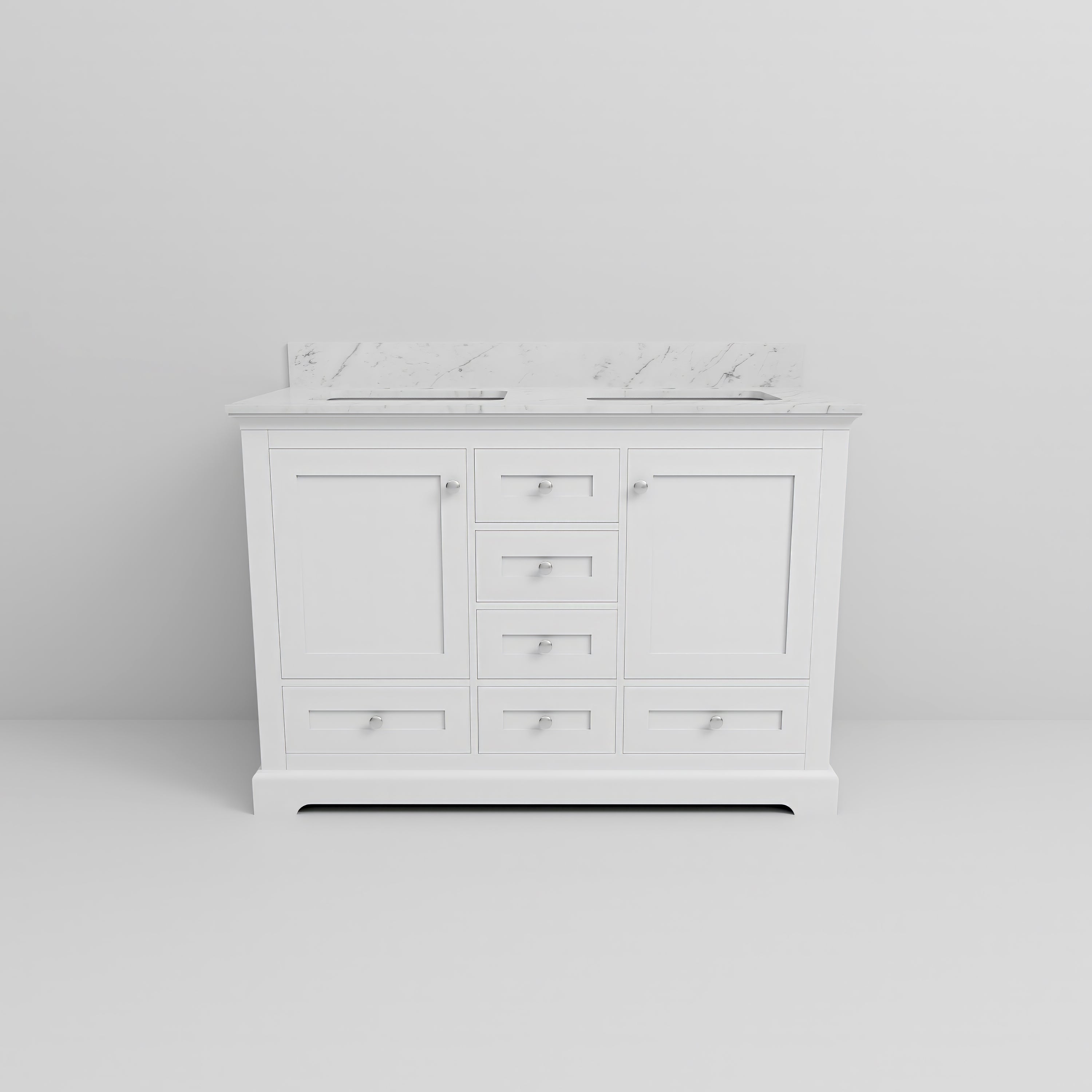 Dukes 48 in. W x 22 in. D White Double Bath Vanity