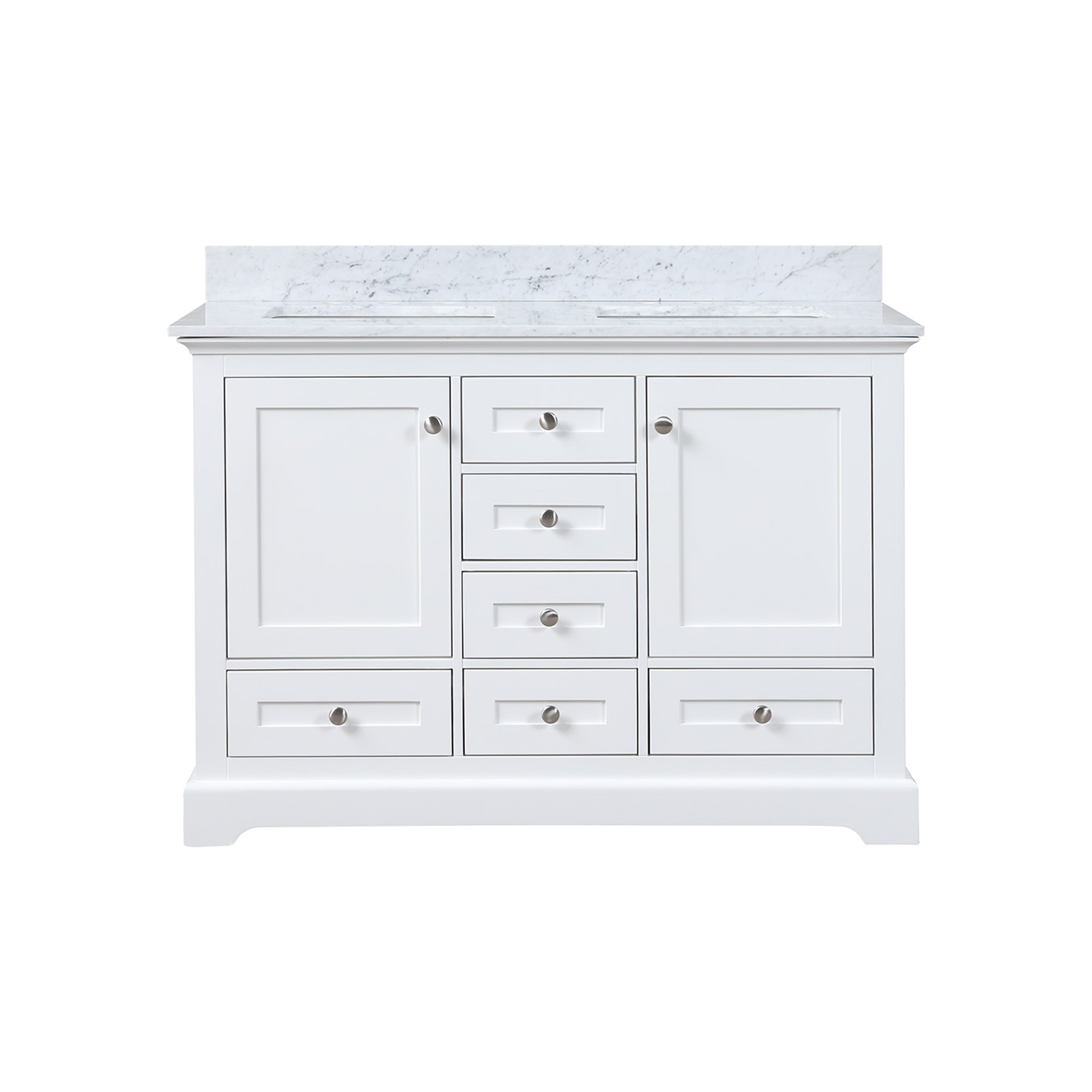 Dukes 48 in. W x 22 in. D White Double Bath Vanity