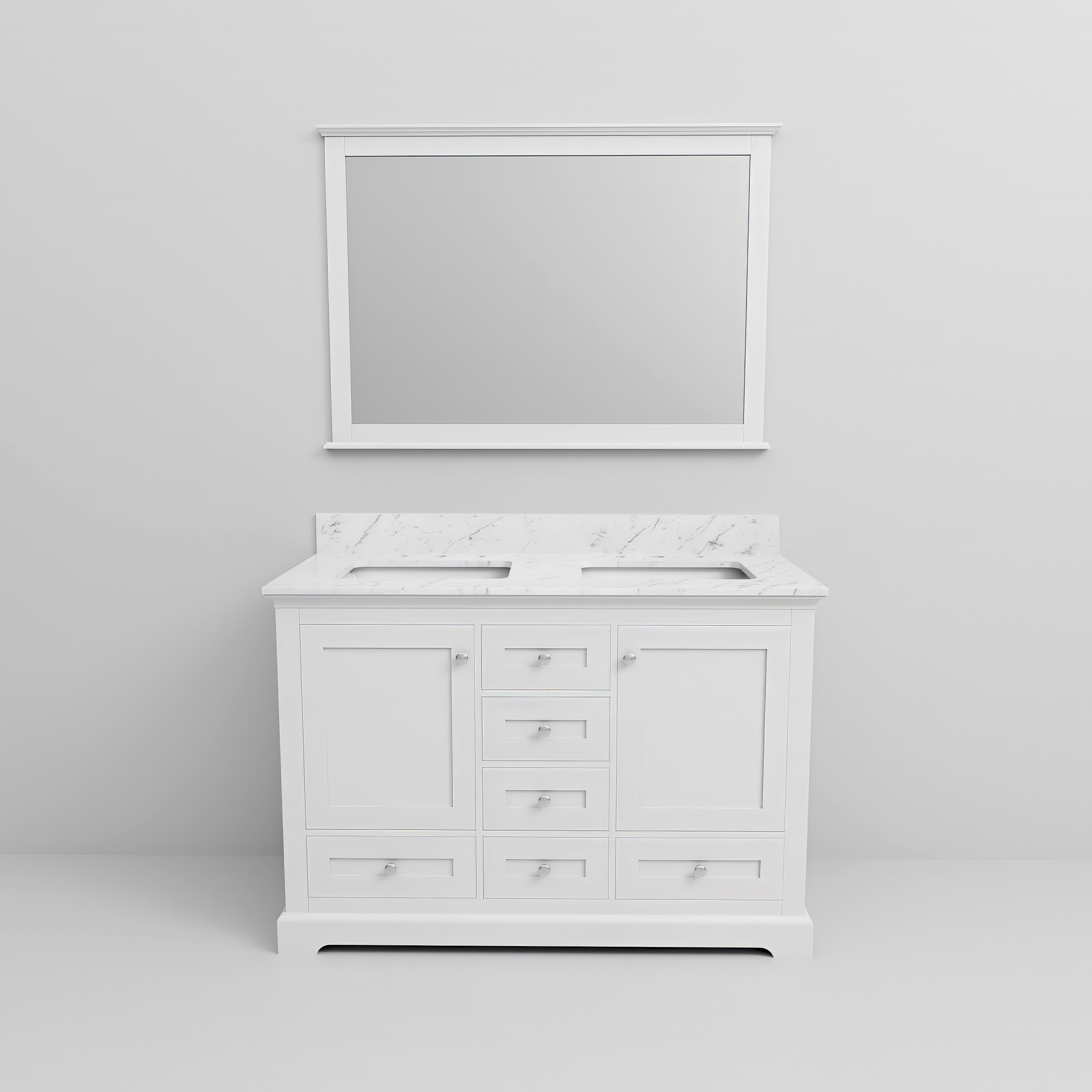 Dukes 48 in. W x 22 in. D White Double Bath Vanity
